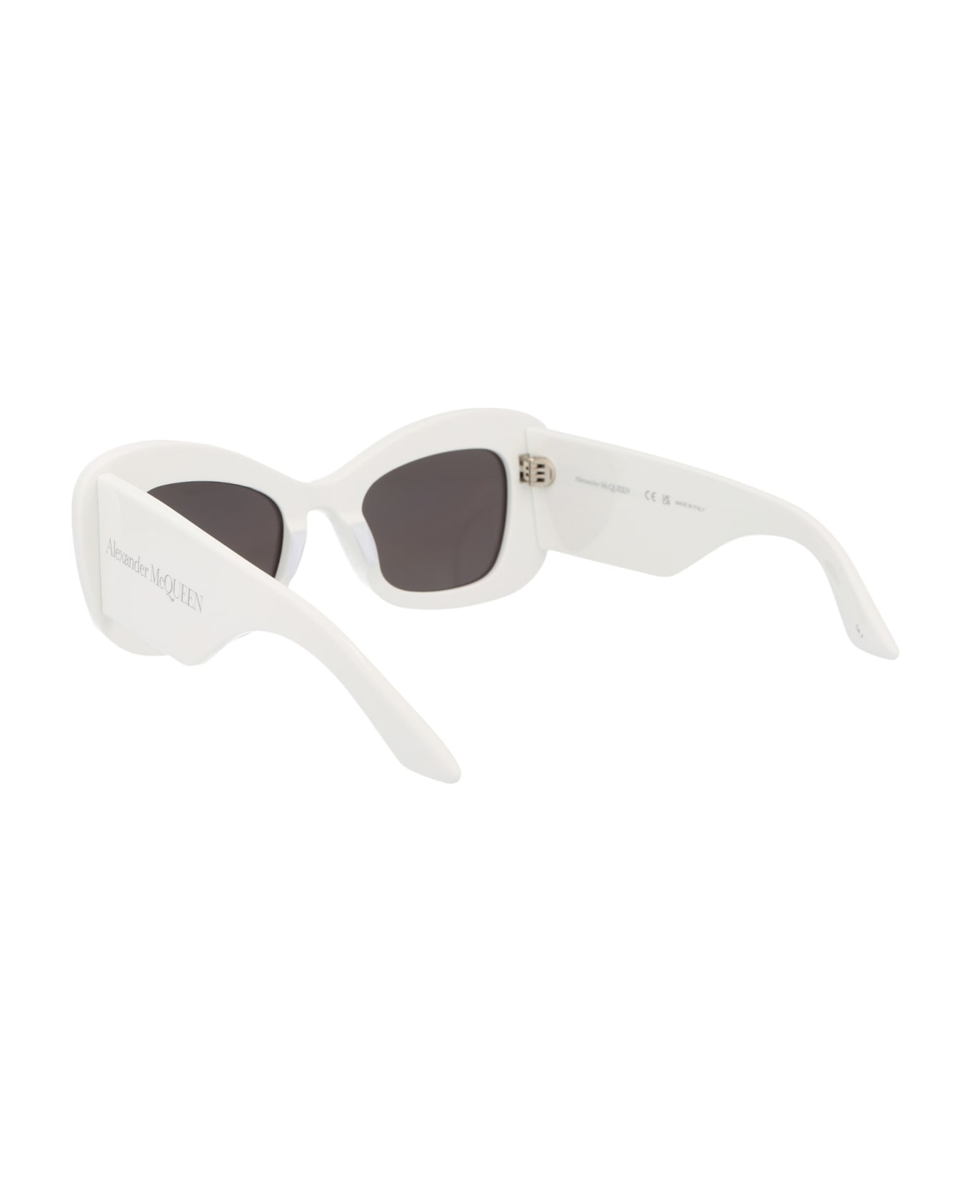 Alexander McQueen Eyewear Am0434s Sunglasses - 005 WHITE WHITE GREY