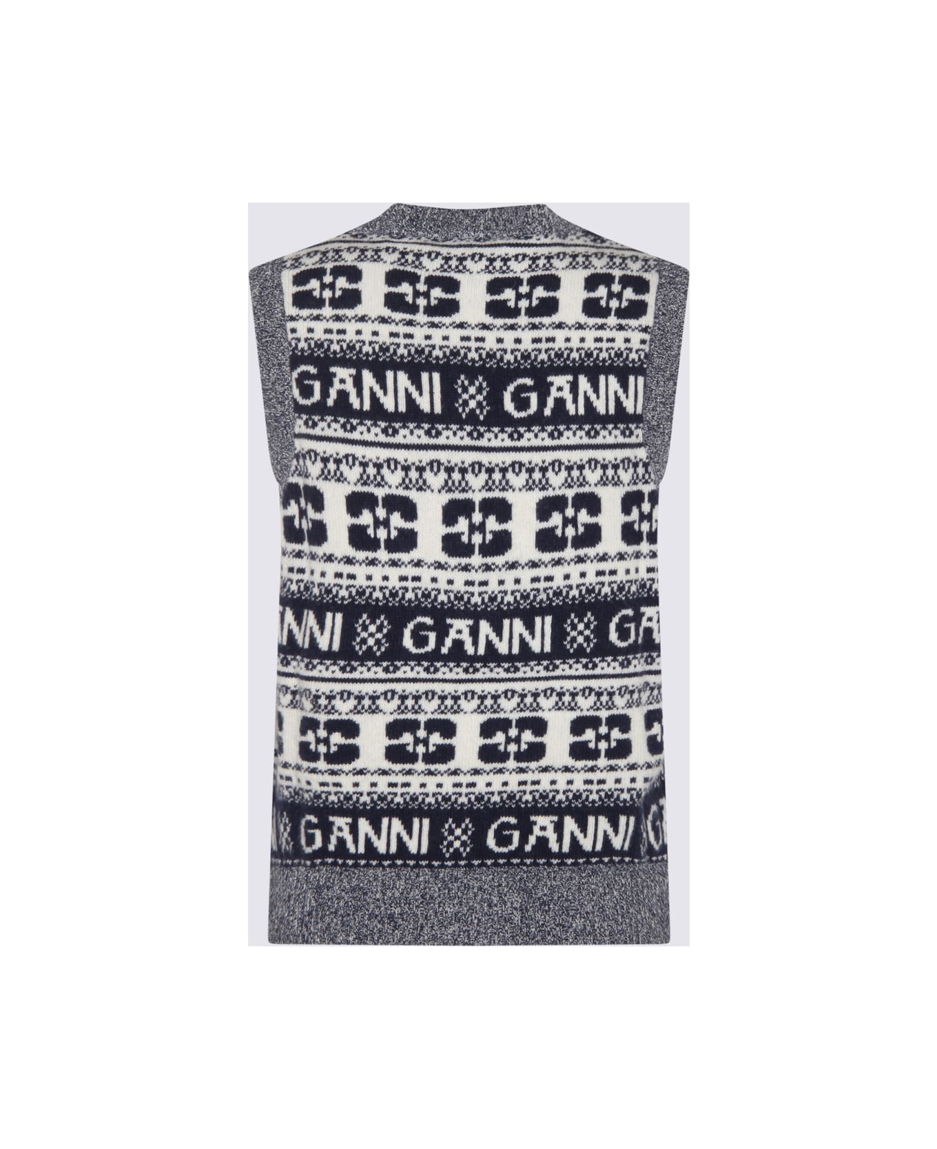 Ganni Grey Wool Knitwear - Sky Captain