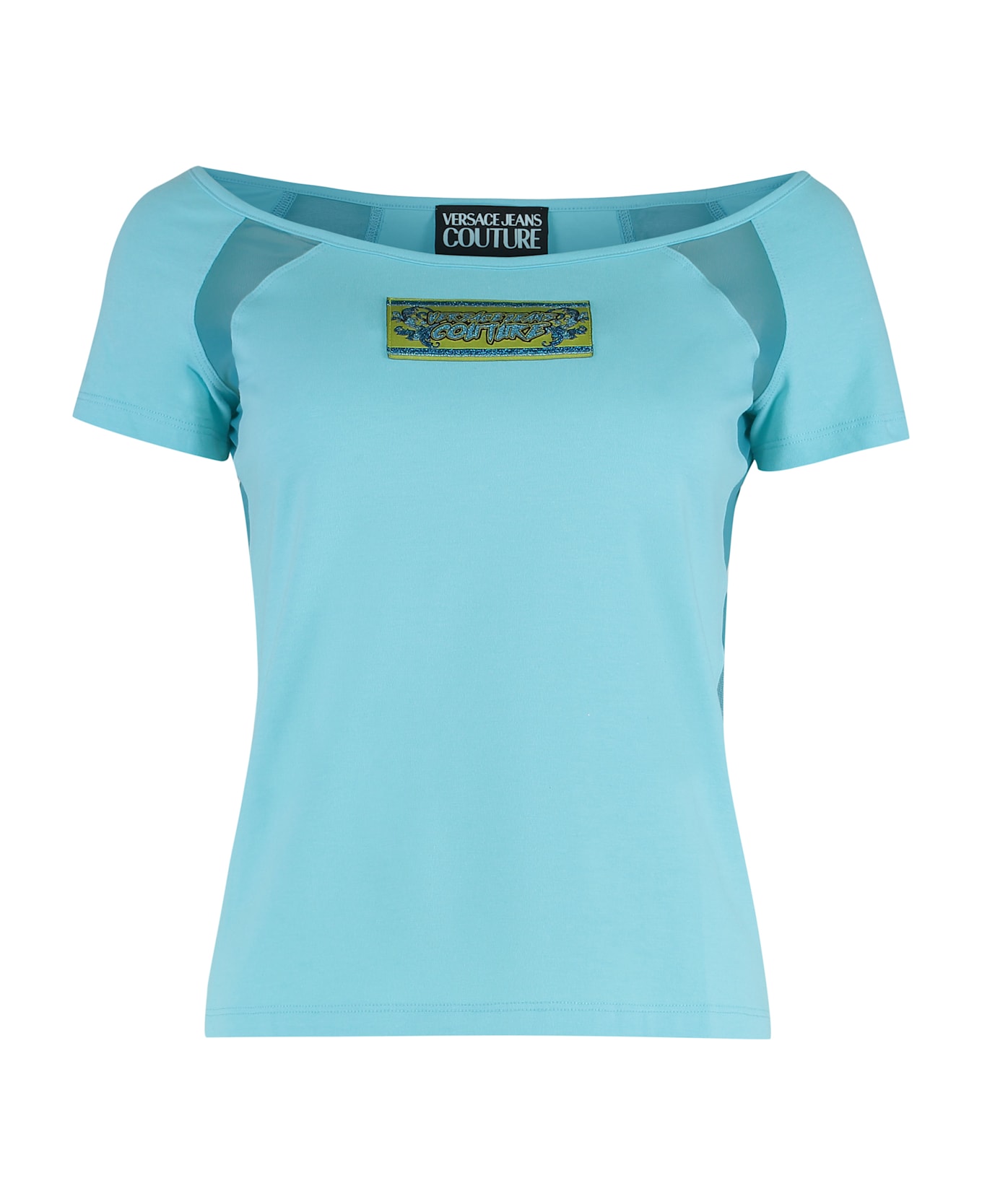 Versace Jeans Couture Logo Cotton T-shirt - Light Blue