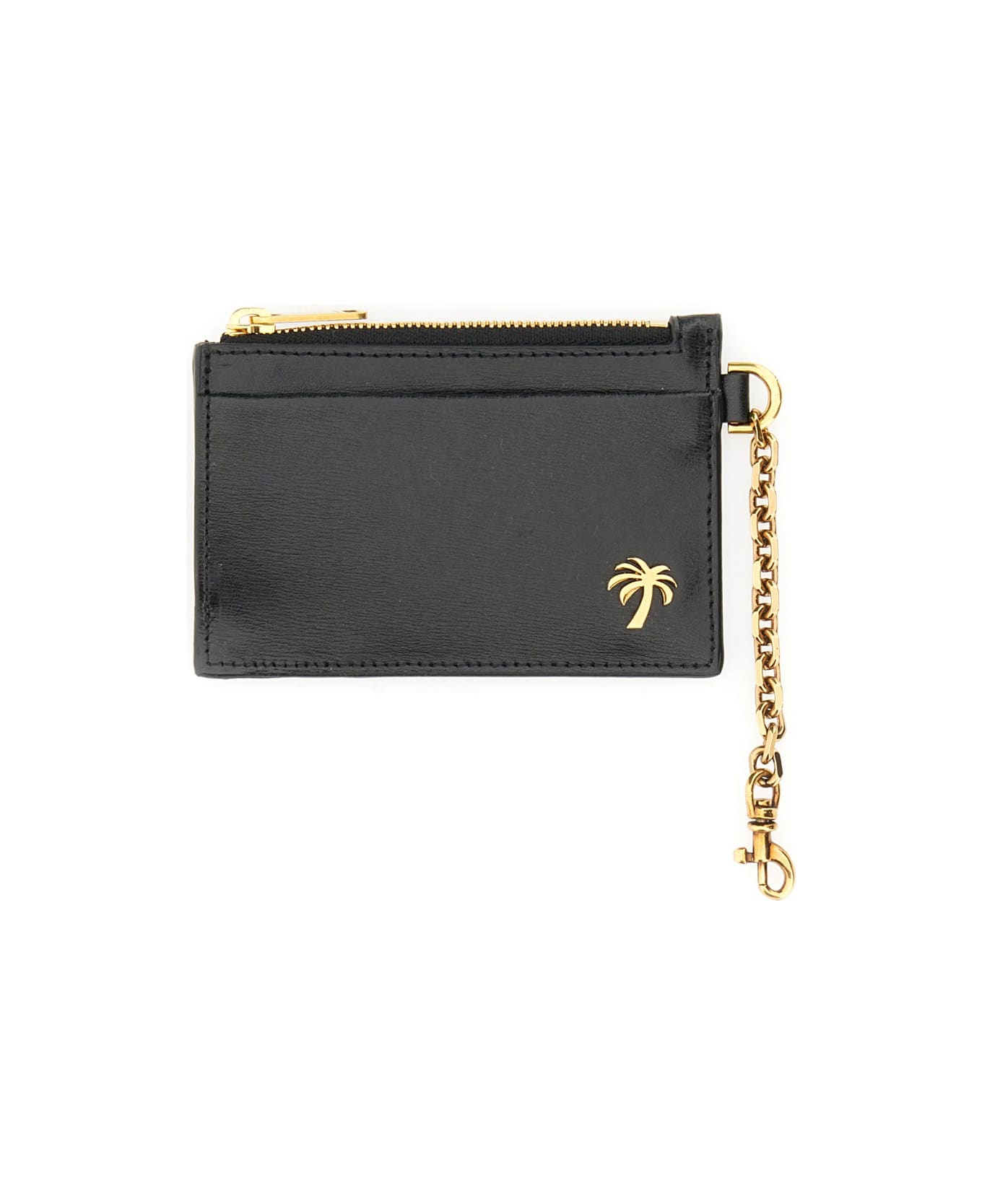 Palm Angels Card Holder With Chain "palm Beach" - BLACK