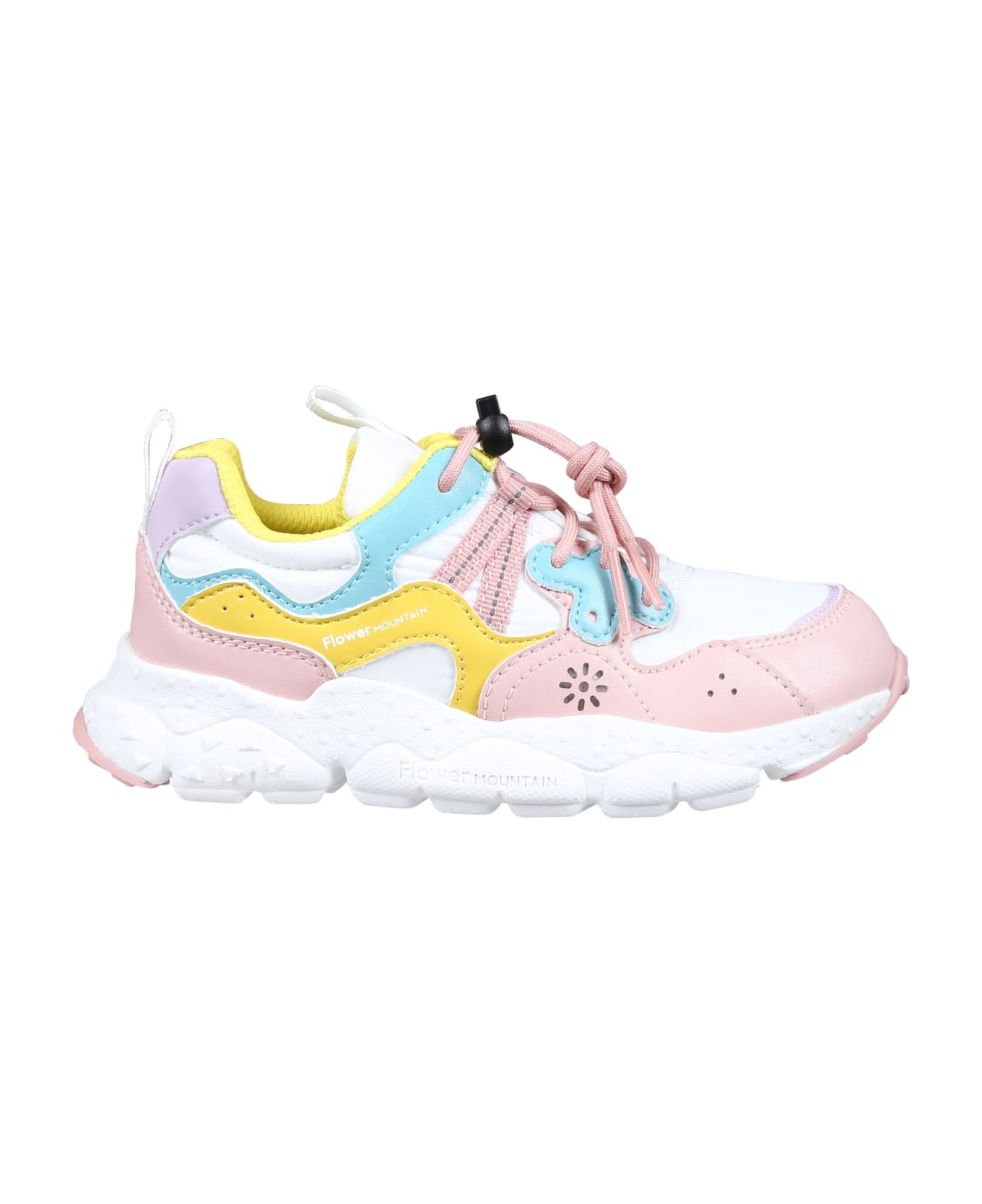 Flower Mountain Pink Yamano Sneakers For Girl With Logo - Pink