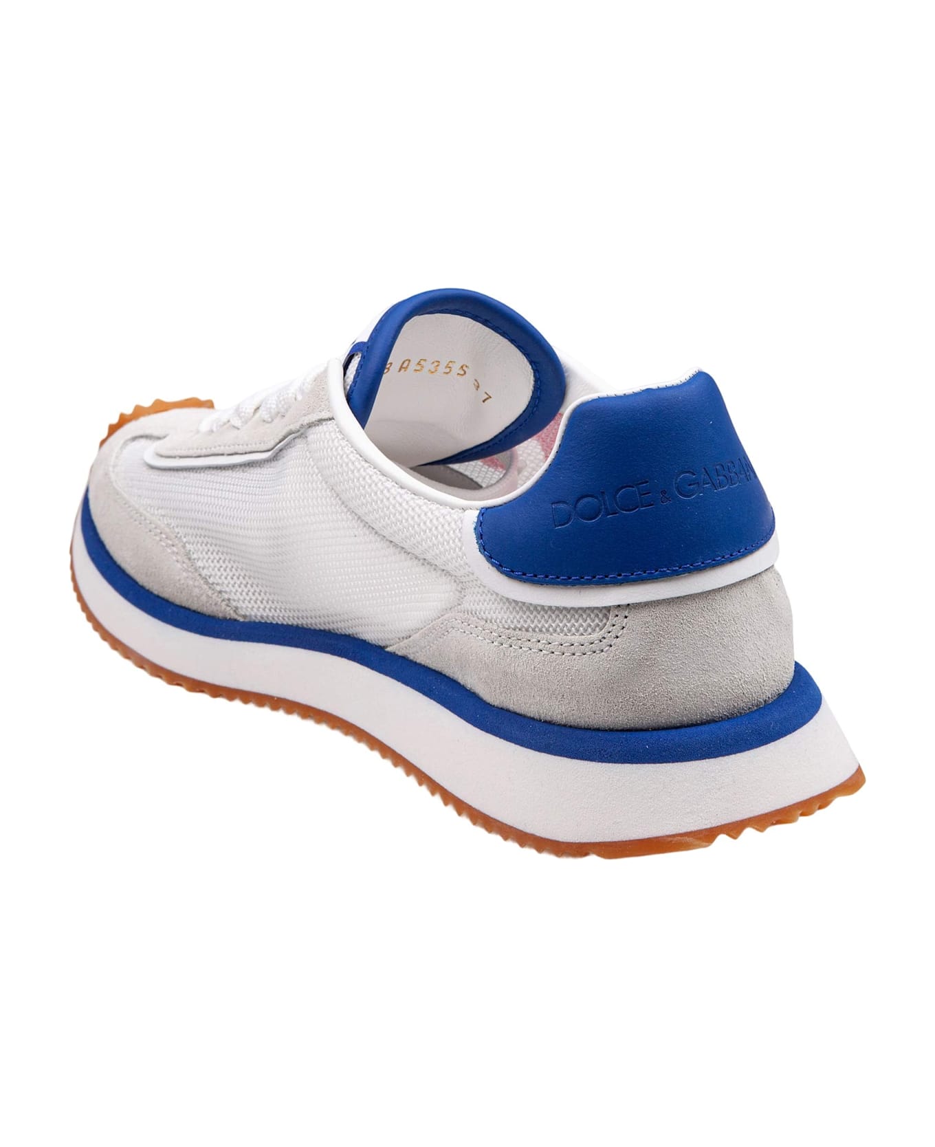 Dolce & Gabbana Cushion Sneakers In Mixed Materials White And Red Color - White/Red