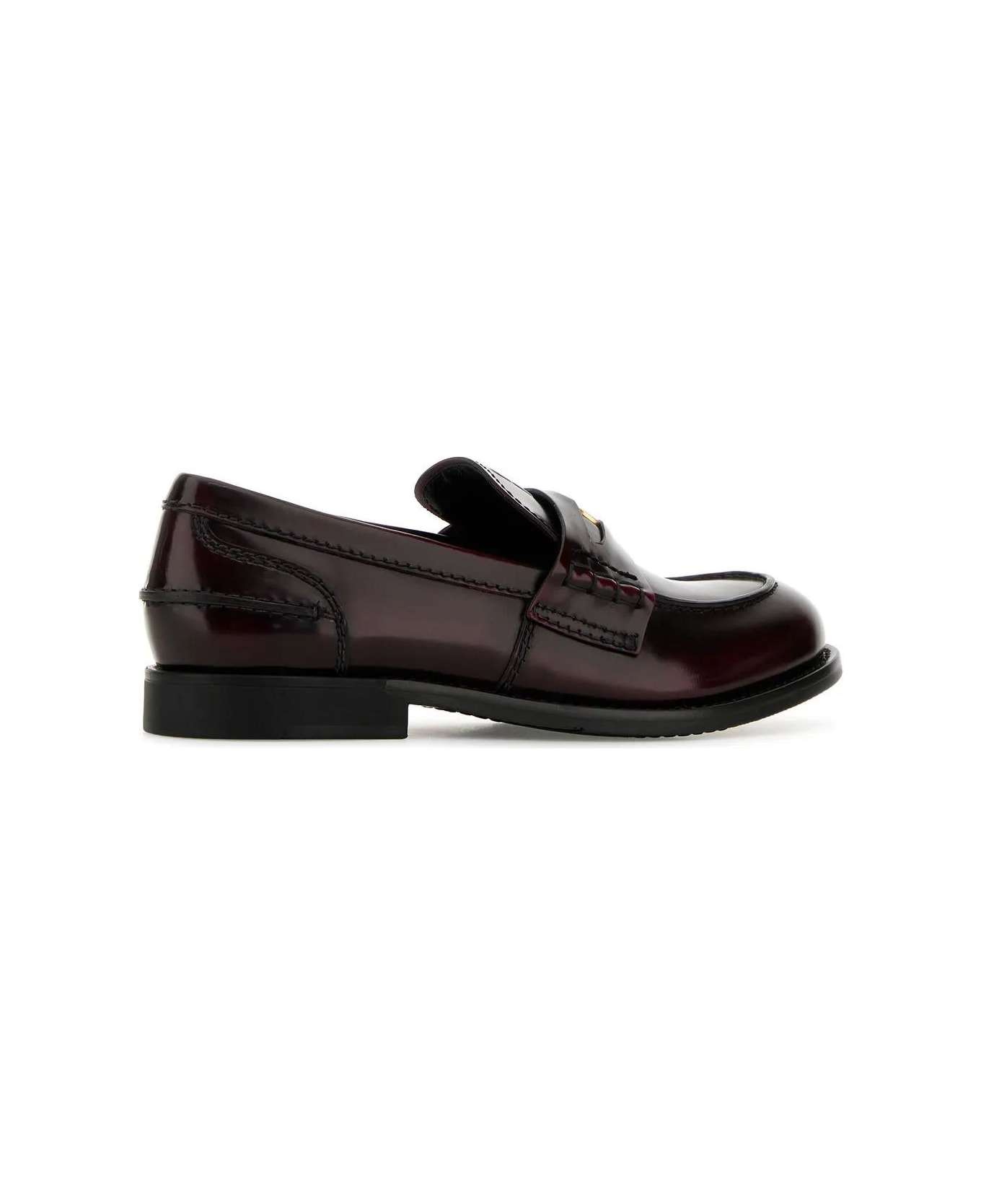 Miu Miu Tyrian Purple Leather Loafers - Porpora