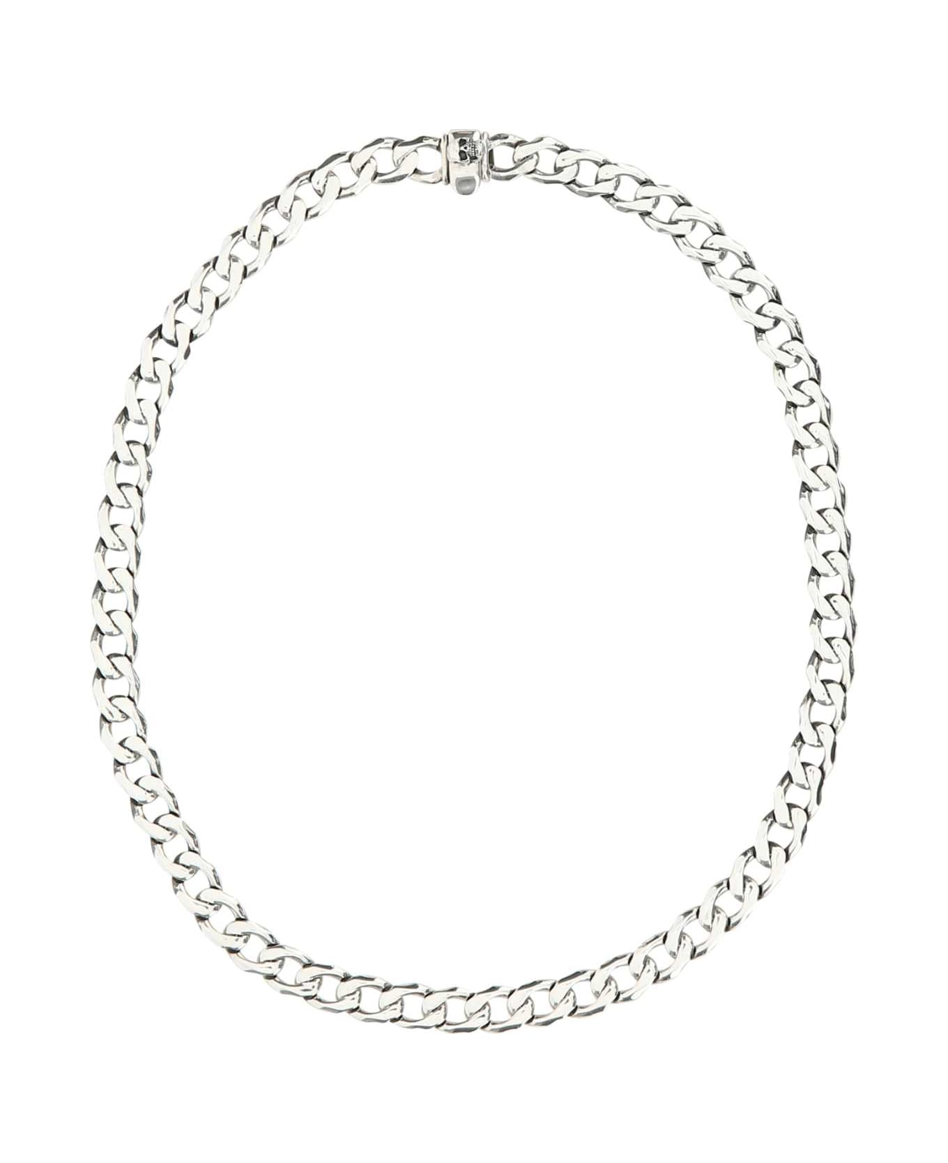 Emanuele Bicocchi 925 Silver Edge Chain Necklace - ARGENTO