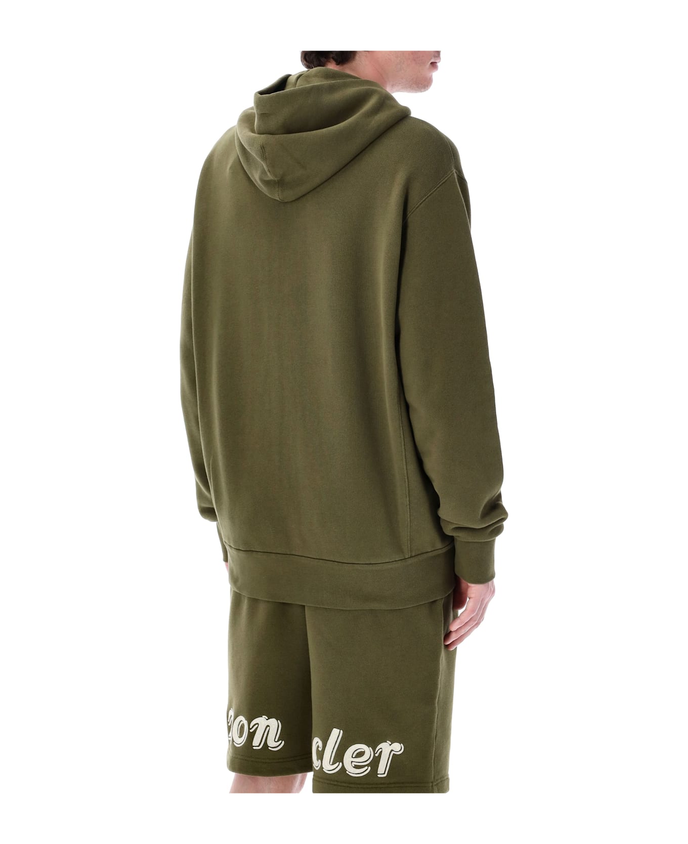 Moncler Genius Zip-up Cotton Hoodie - OLIVE GREEN