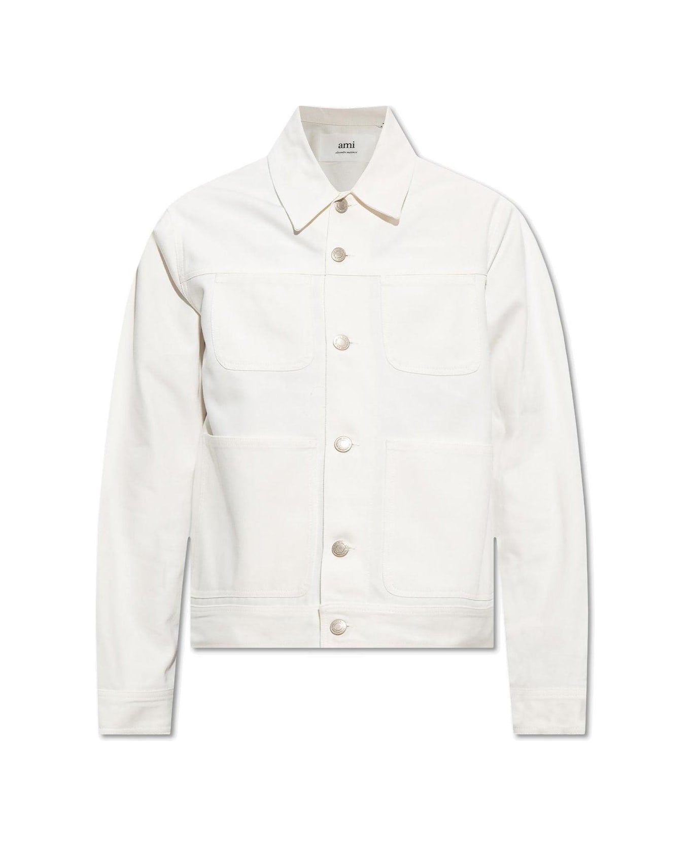 Ami Alexandre Mattiussi Buttoned Long-sleeved Jacket - White