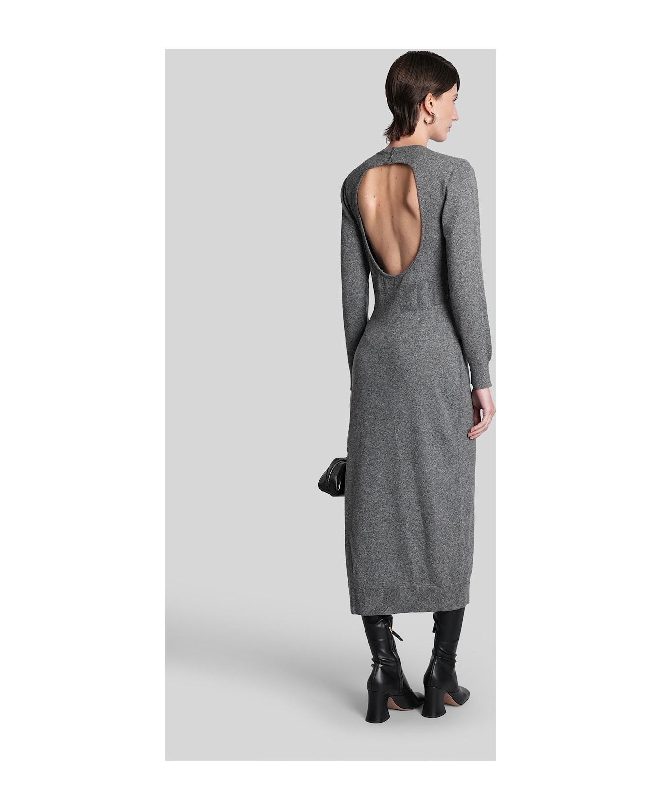 Givenchy Long Dress In Grey Cashmere - grey