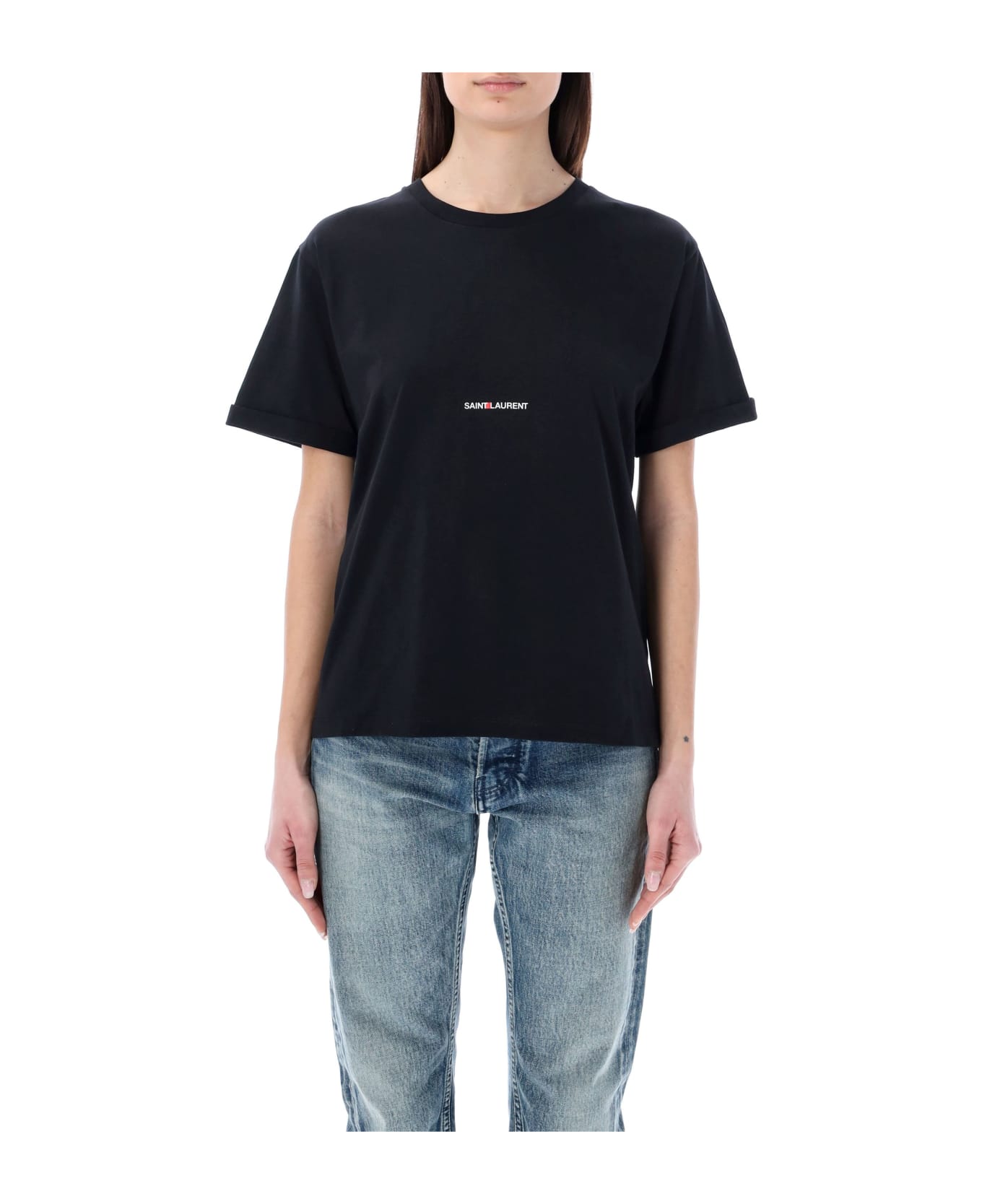 Saint Laurent Classic Logo T-shirt - BLACK