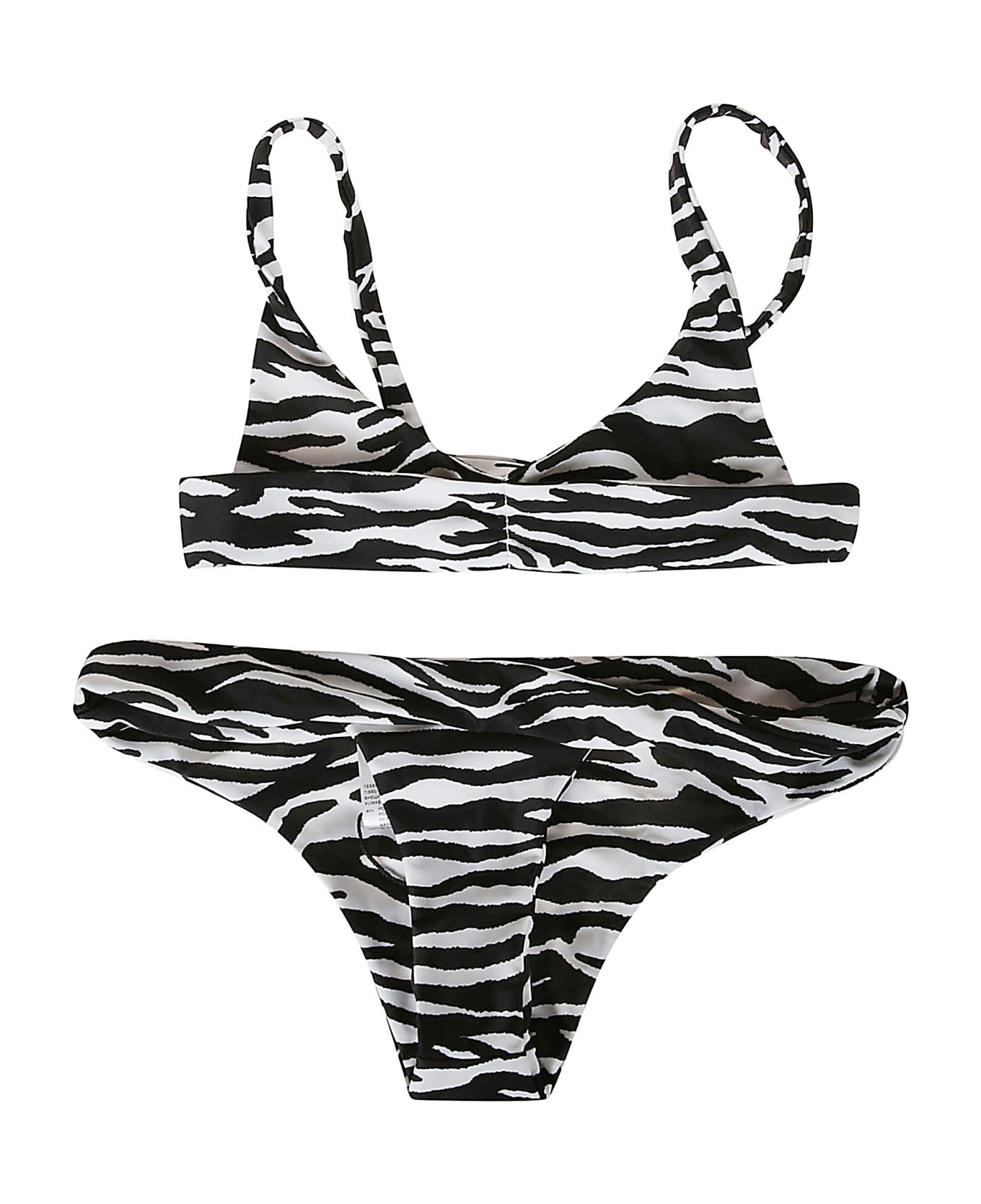 The Attico Zebra Patterned Bikini Set - White/Black ビキニ
