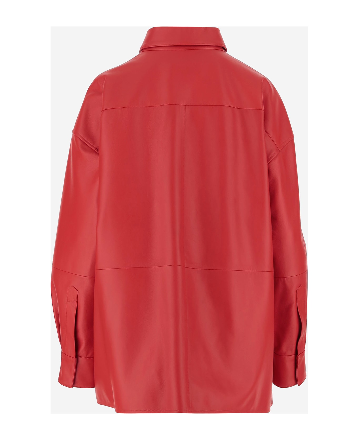 Armarium Leo Leather Shirt - Red