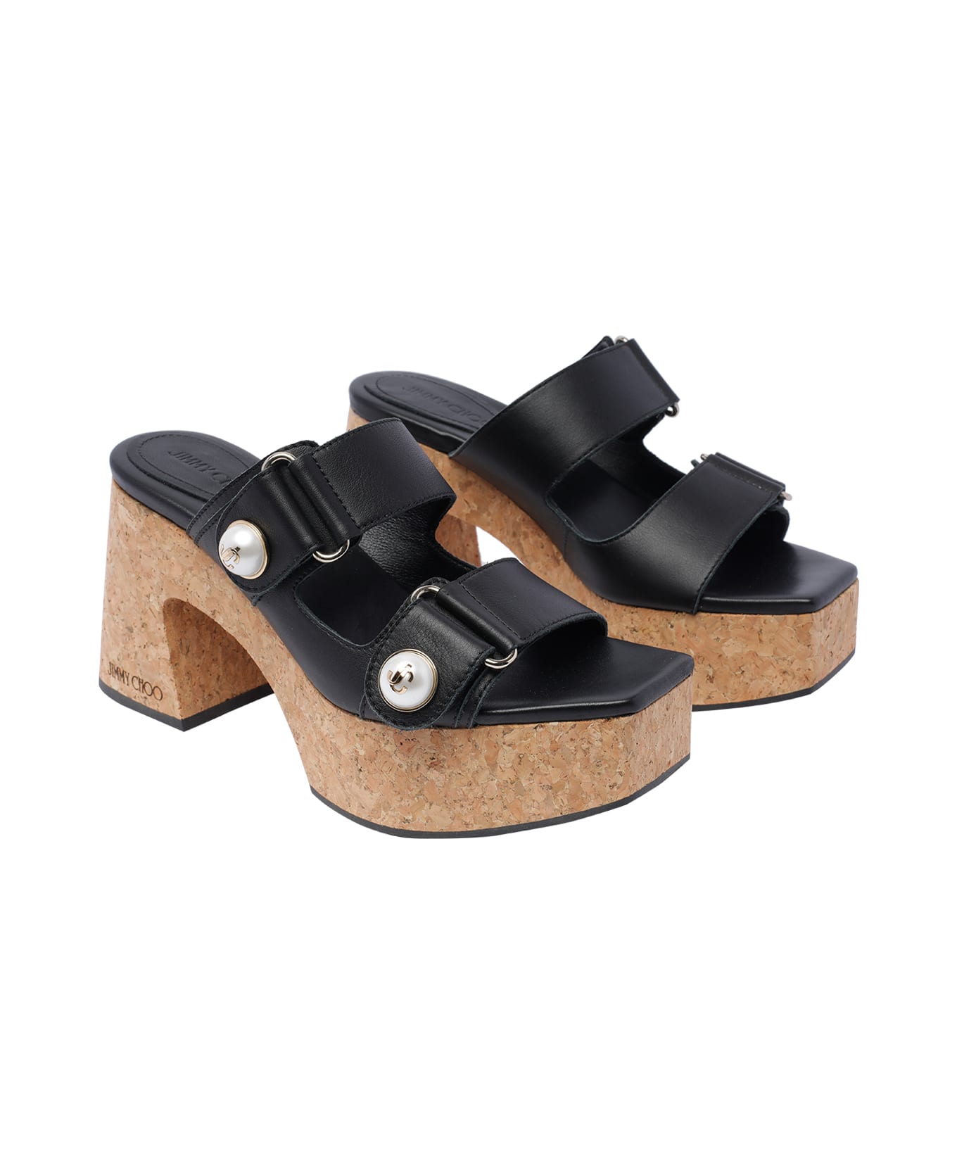 Jimmy Choo Fayence 95 Wedge Sandals - Black