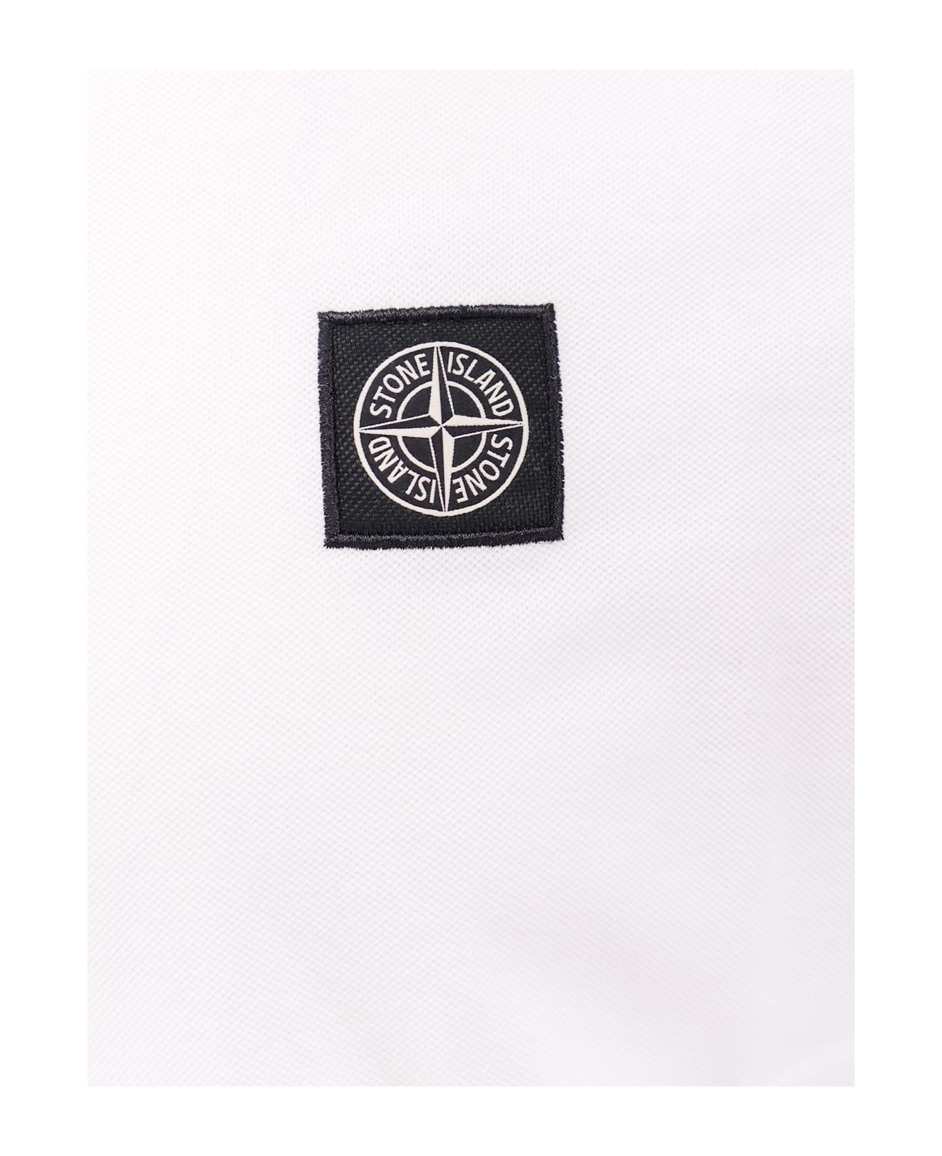 Stone Island Organic Cotton Polo Shirt - White