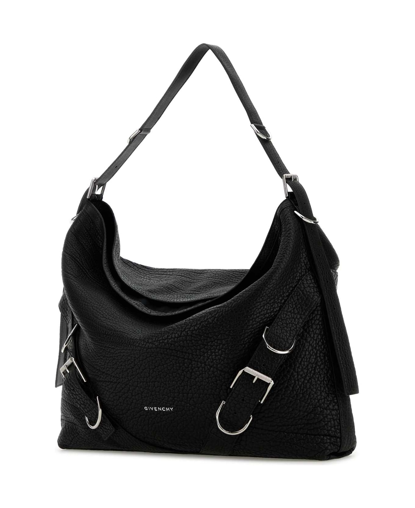 Givenchy Black Leather Large Voyou Shoulder Bag - BLACK
