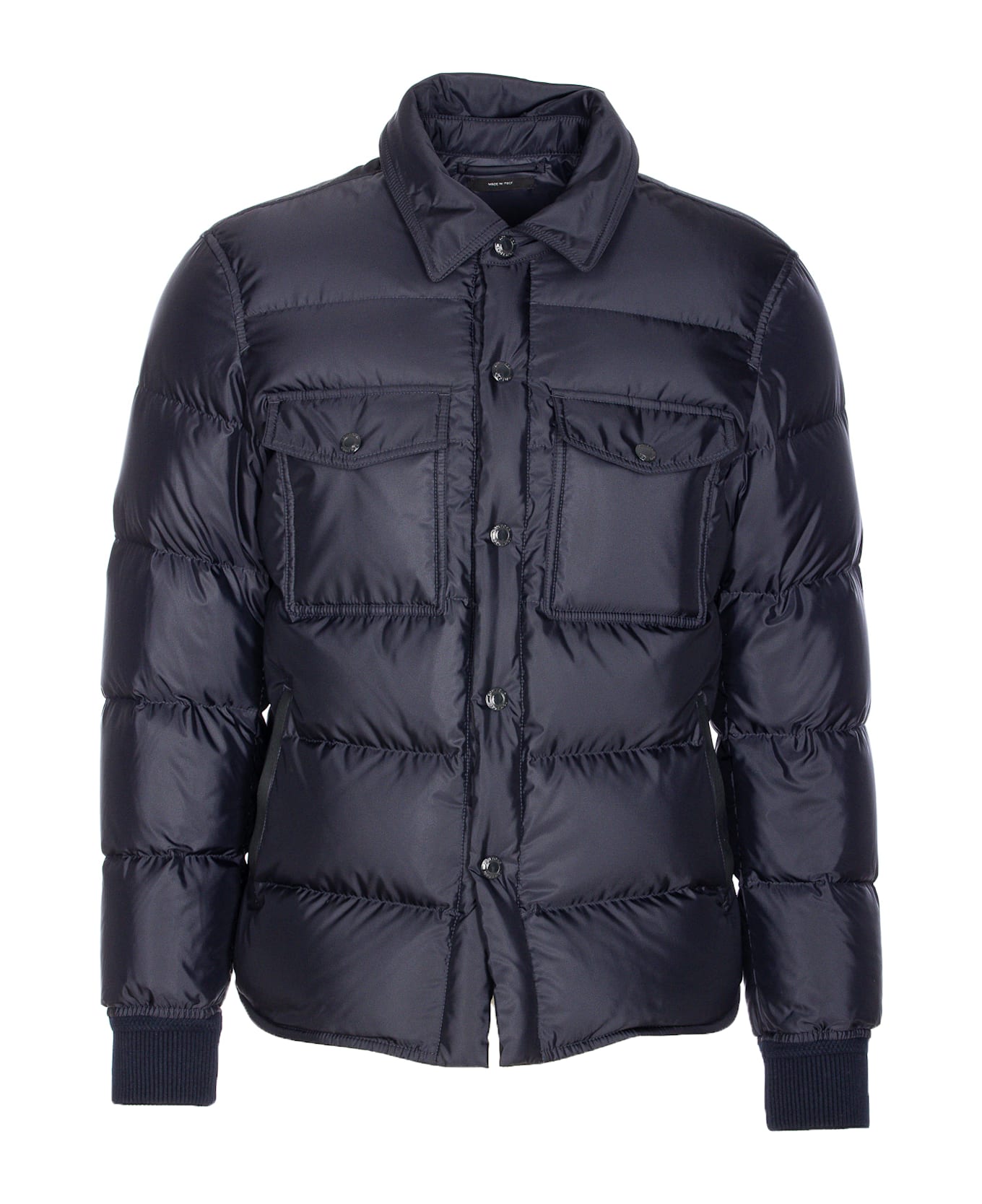 Tom Ford Techno Satin Down Jacket - BLUE