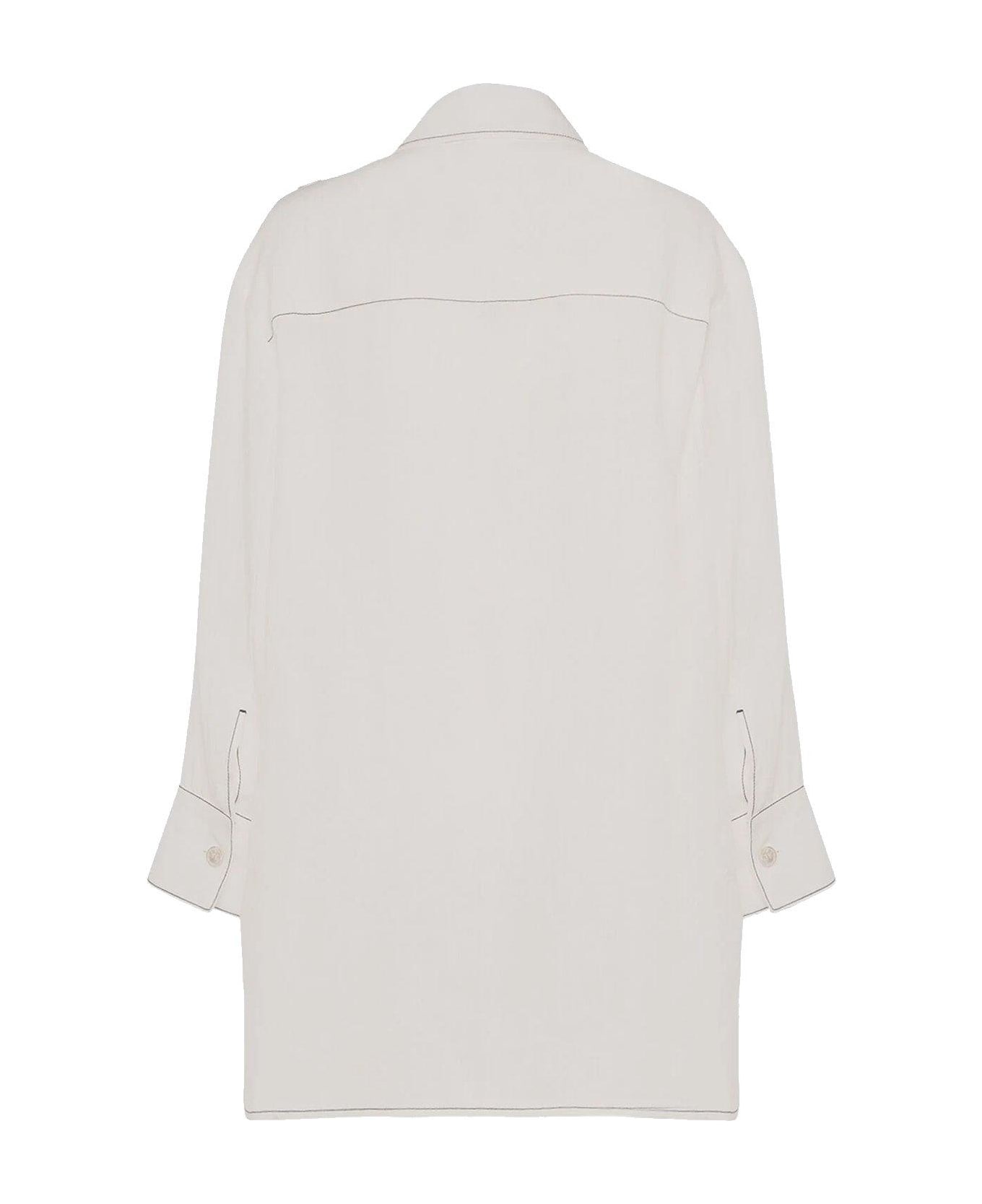 'S Max Mara Buttoned Long-sleeved Top - WHITE シャツ