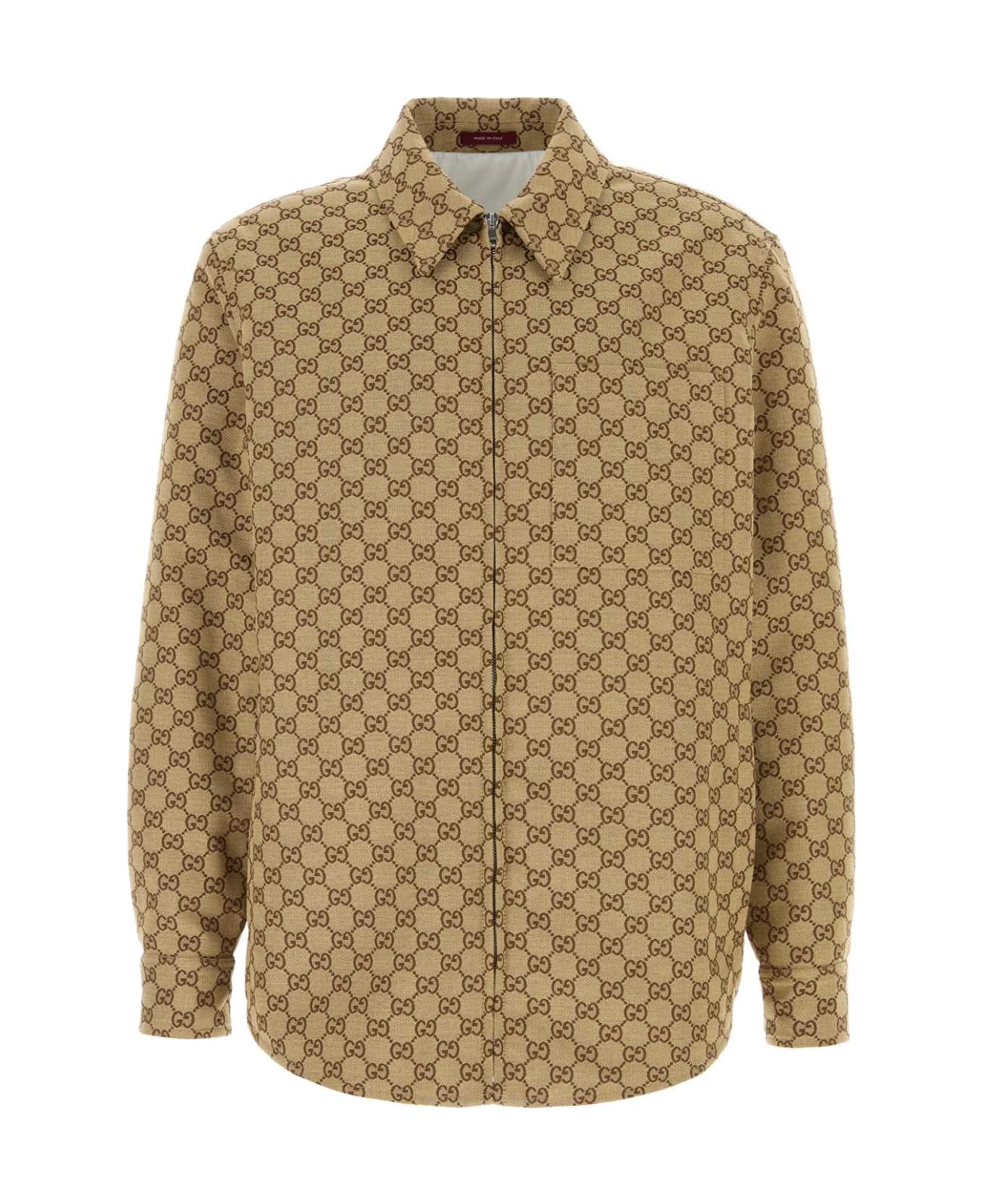 Gucci Gg Supreme Fabric Overshirt - GGSUPREMEBEIGE