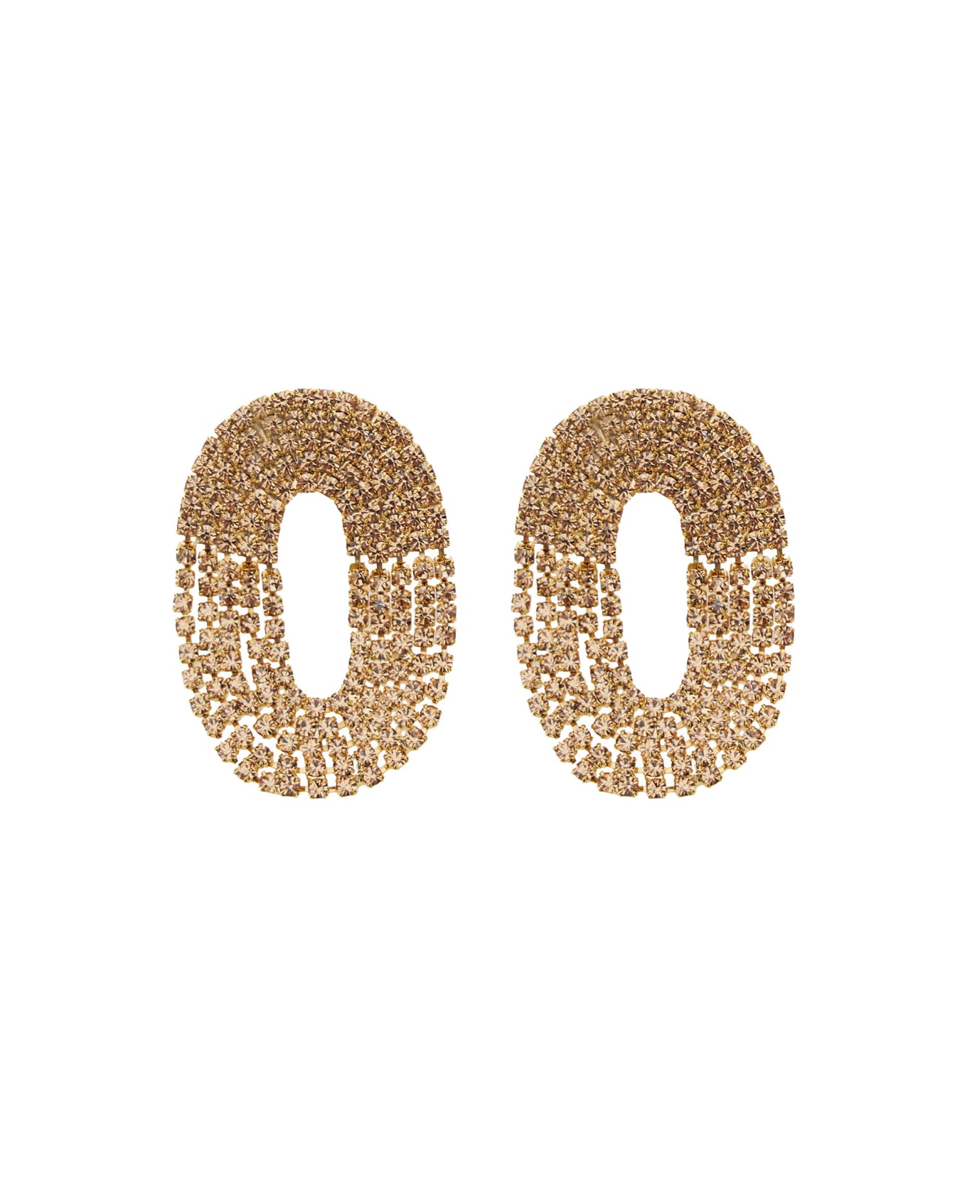 Silvia Gnecchi 
liberty One
 Metallic Earings With Rear Closure And Oval Shape In Gold Pleated Brass Woman - Metallic
