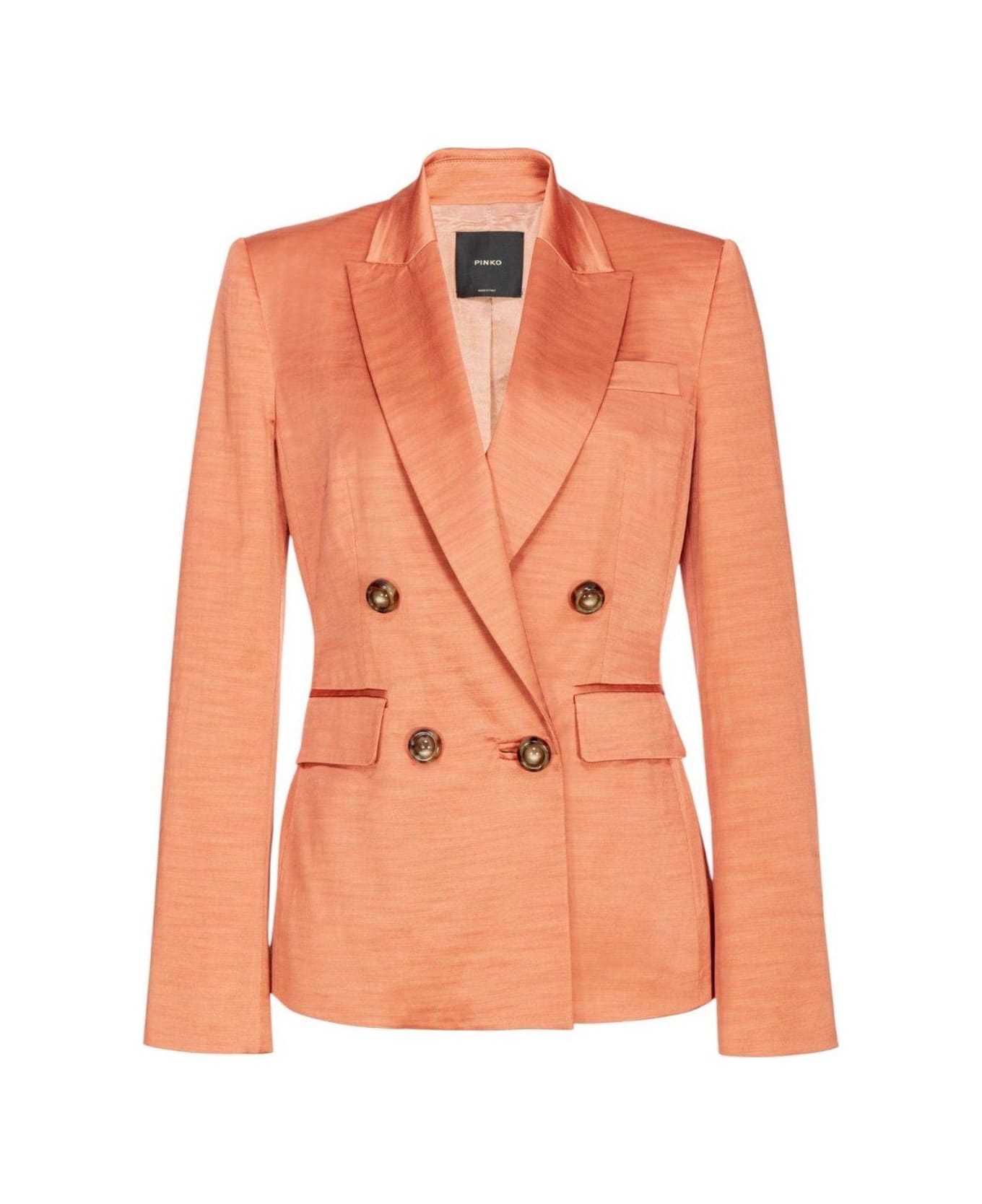 Pinko Long-sleeved Double Breasted Jacket - Burnt