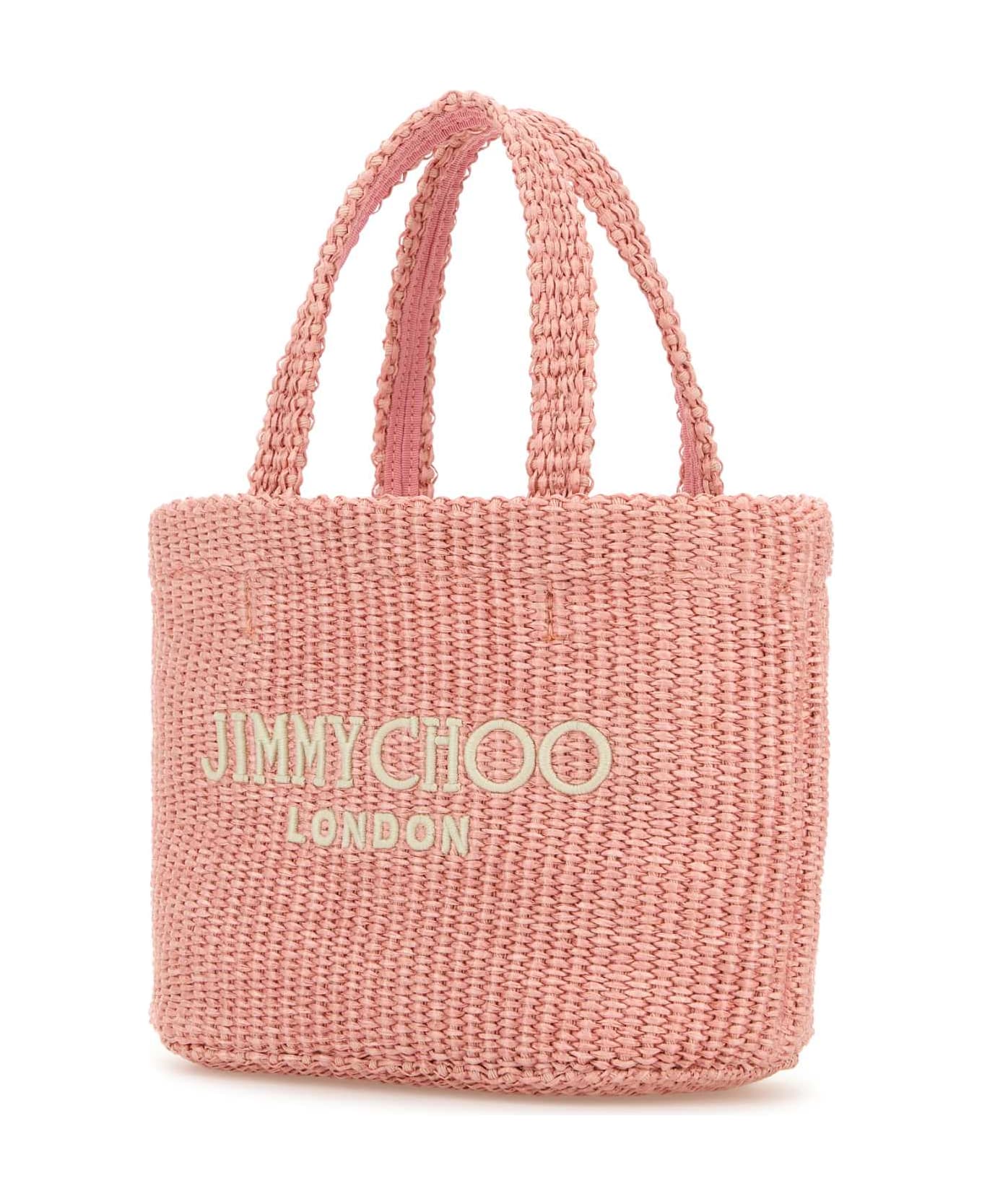 Jimmy Choo Pink Rafia Mini Beach Handbag - ROSELATTE