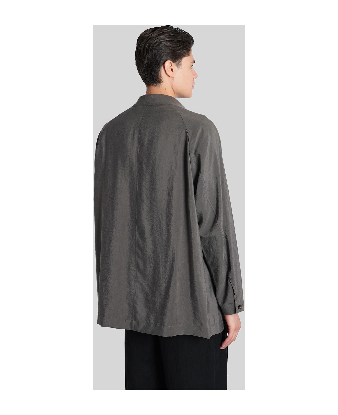 Giorgio Armani Blazer In Khaki Silk - khaki