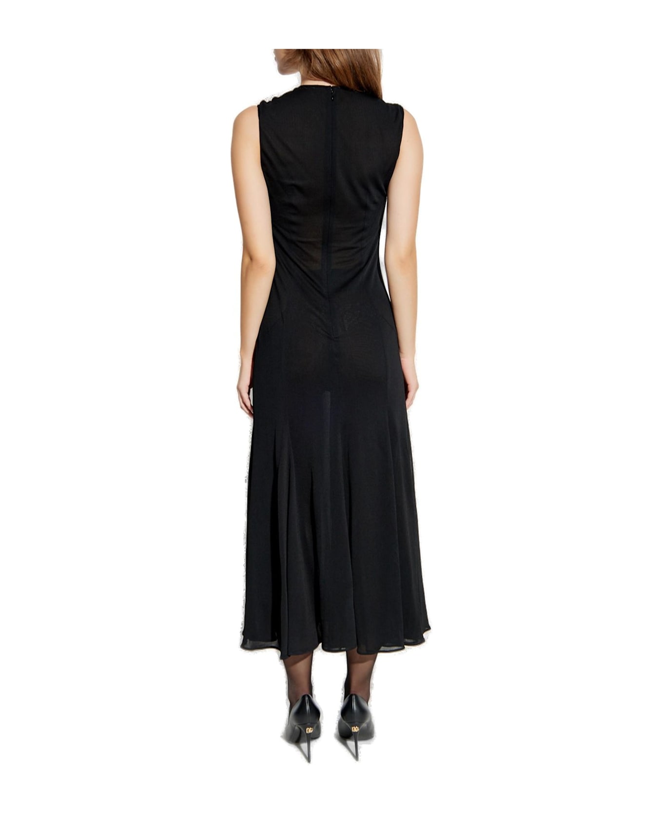 Dolce & Gabbana Sleeveless Jersey Calf-length Dress - Nero