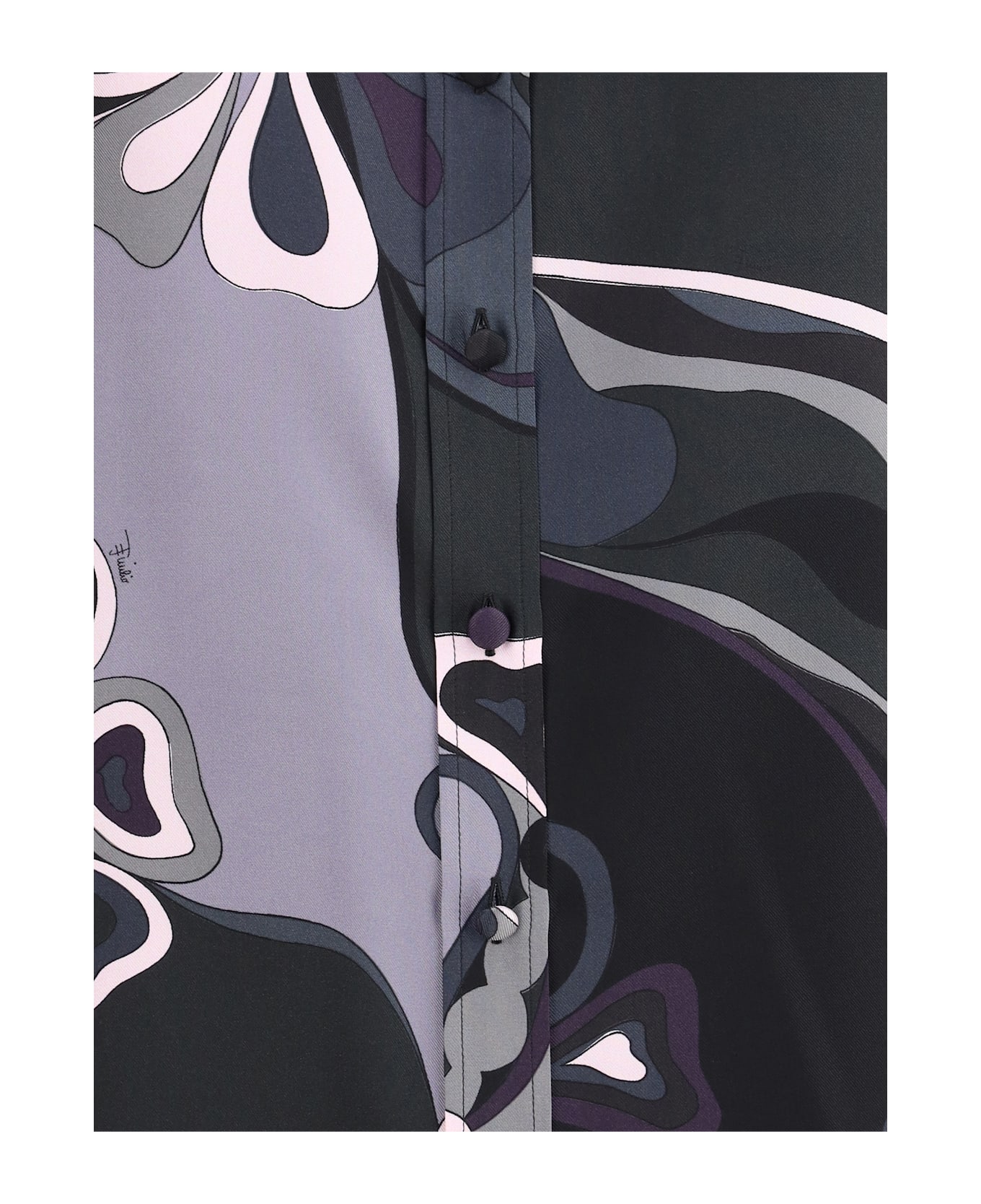 Pucci Silk Shirt With Abstract Print - BLACK PINK