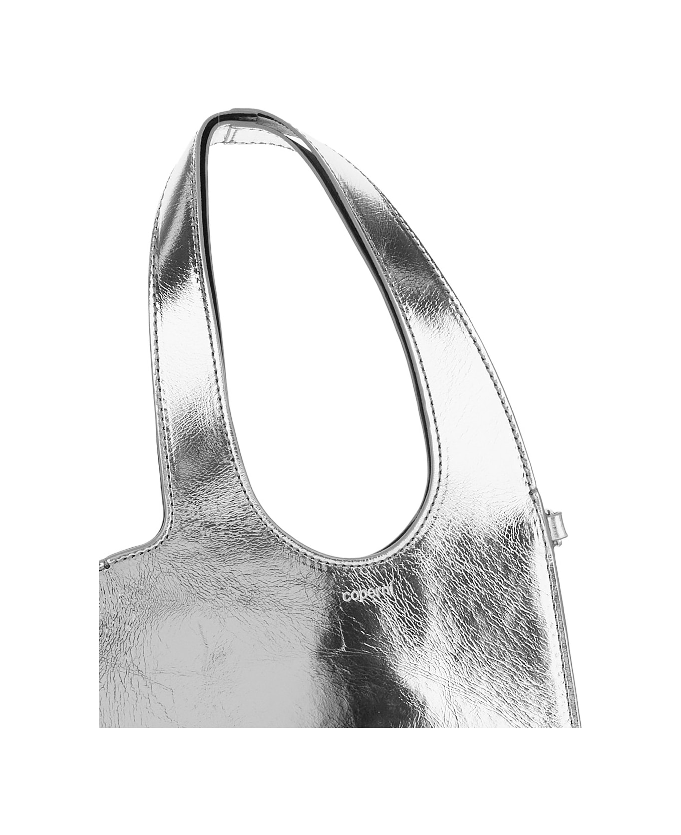 Coperni 'heart' Heart-shaped Metallic Crossbody Bag With Logo Lettering On The Front And Cut-out On The Handle In Leather Woman - Metallic