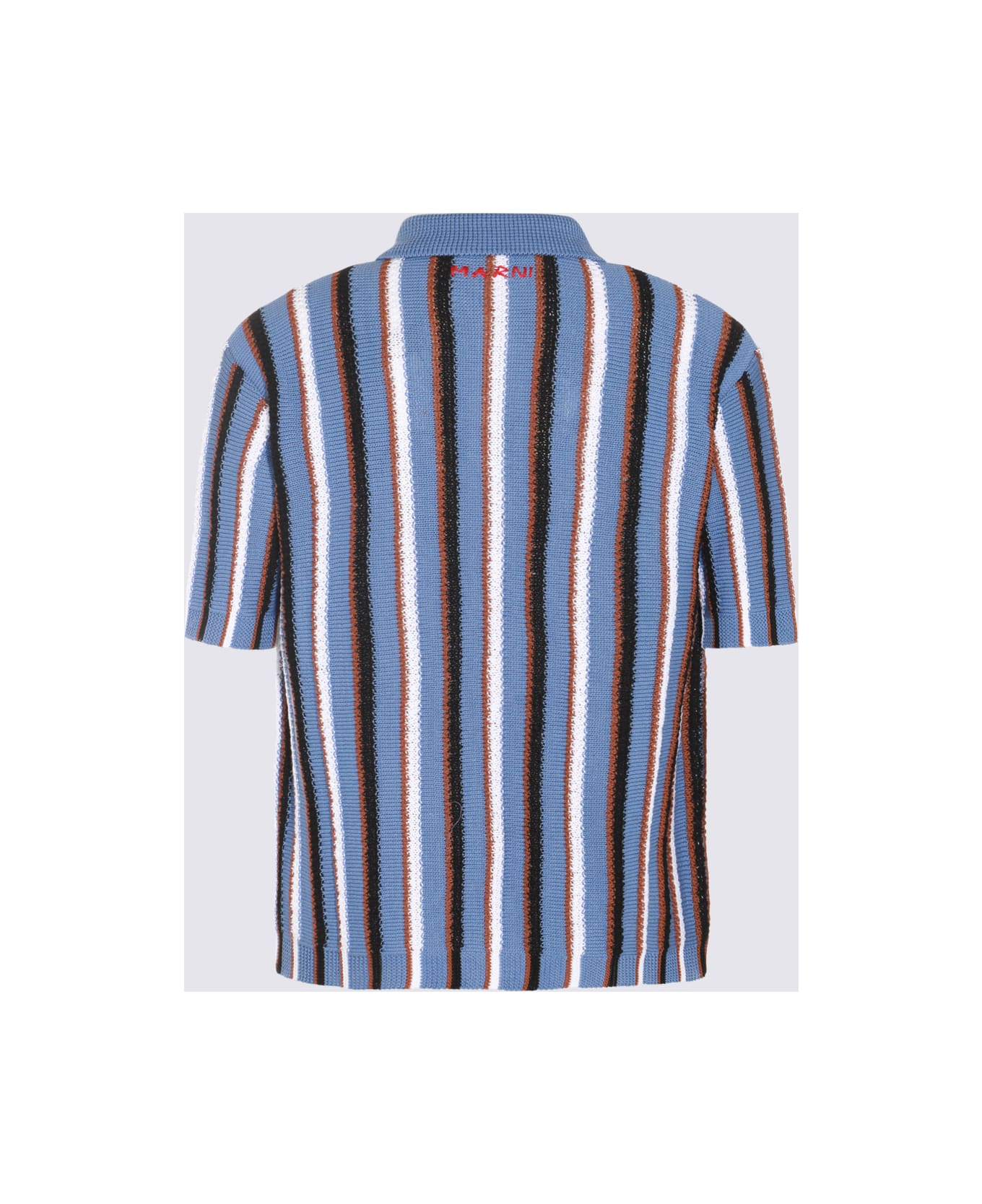 Marni Light Blue Multicolour Cotton Polo Shirt - OPAL ポロシャツ