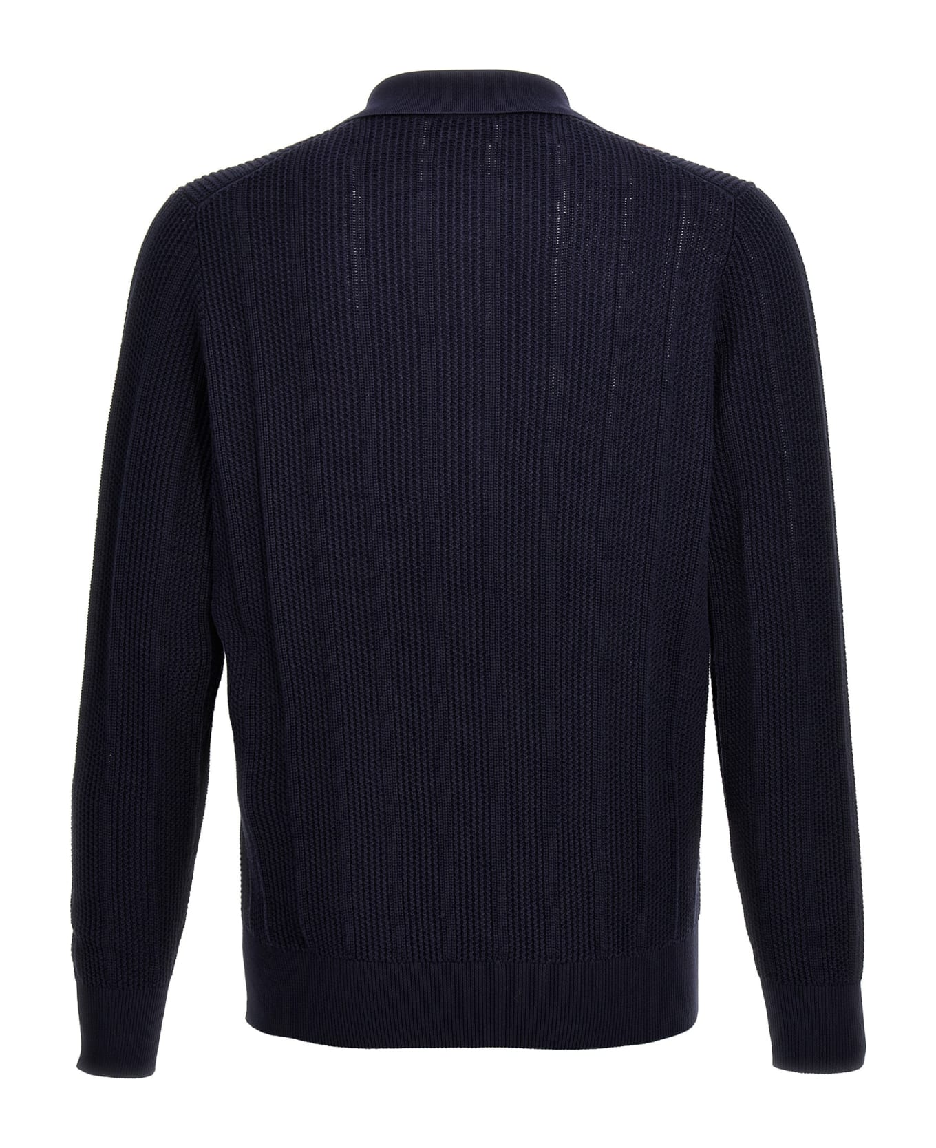 Brunello Cucinelli Knitted Polo Shirt - Blue