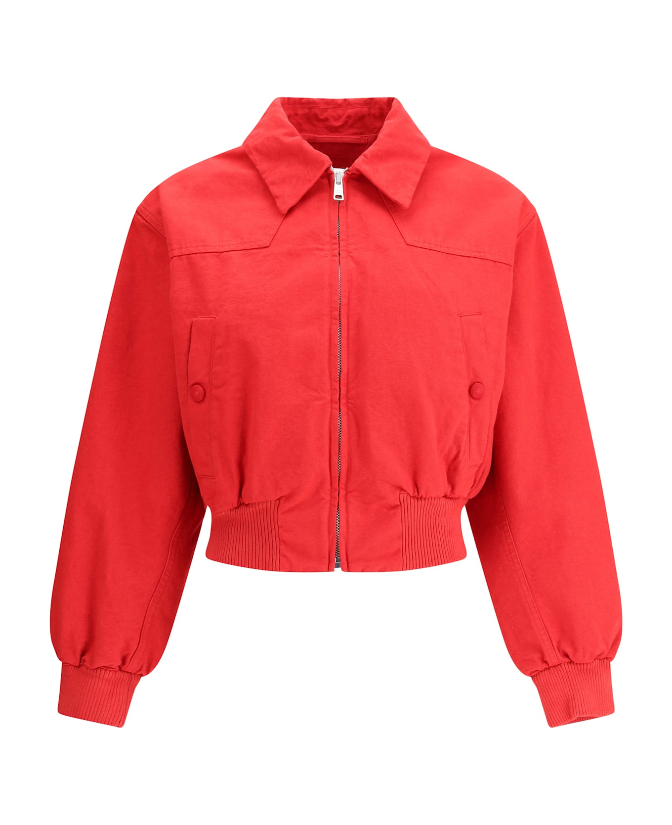 Prada Jacket With Cut-out Logo - Rosso