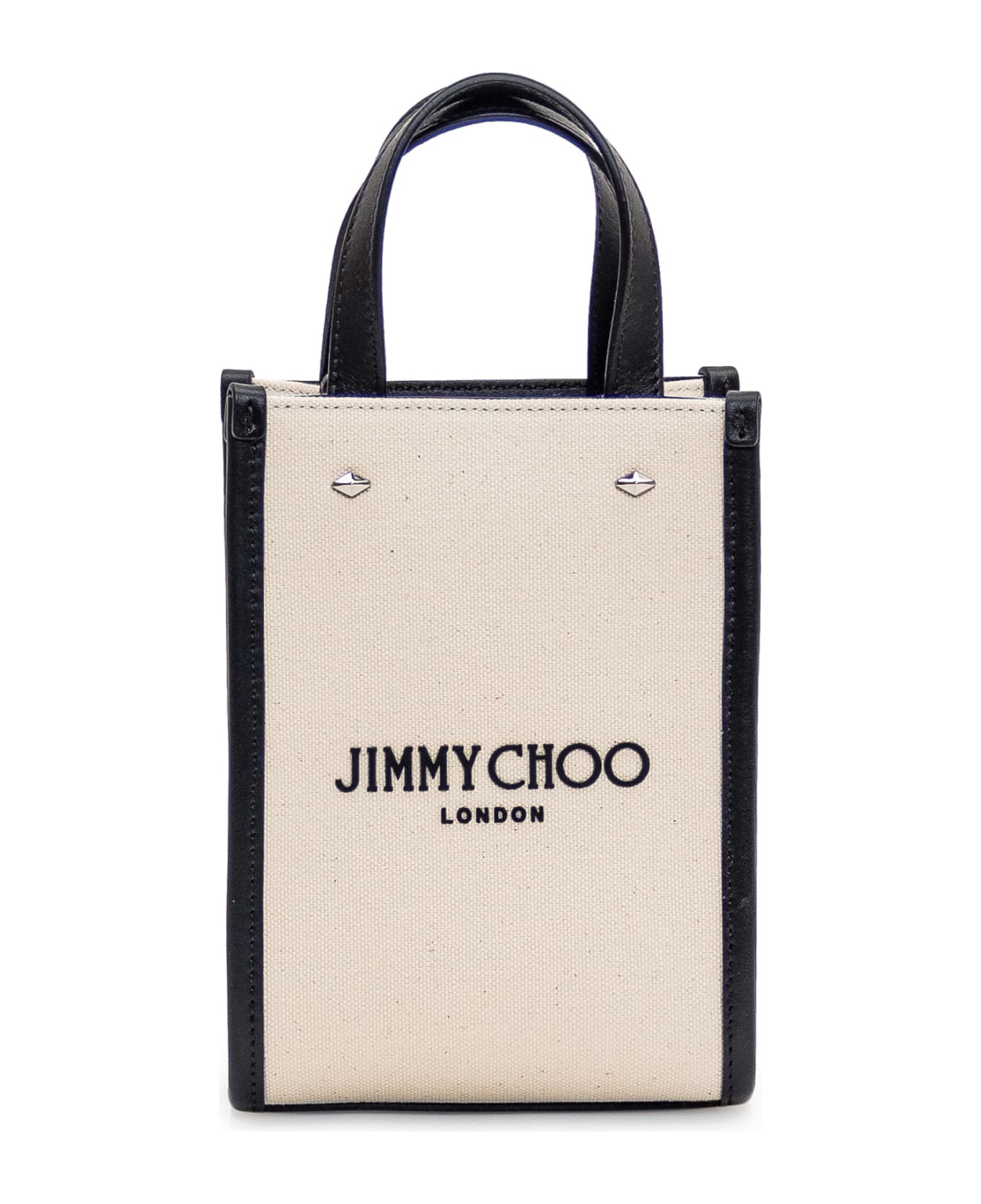 Jimmy Choo Tote Mini N/s Bag - NATURAL/BLACK/SILVER トートバッグ