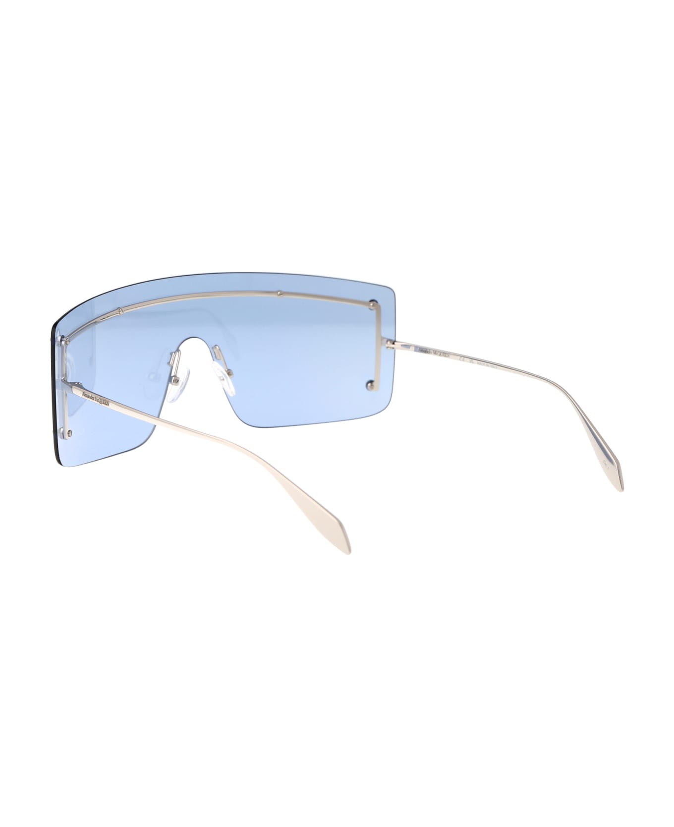 Alexander McQueen Eyewear Am0412s Sunglasses - 004 SILVER SILVER LIGHT BLUE サングラス