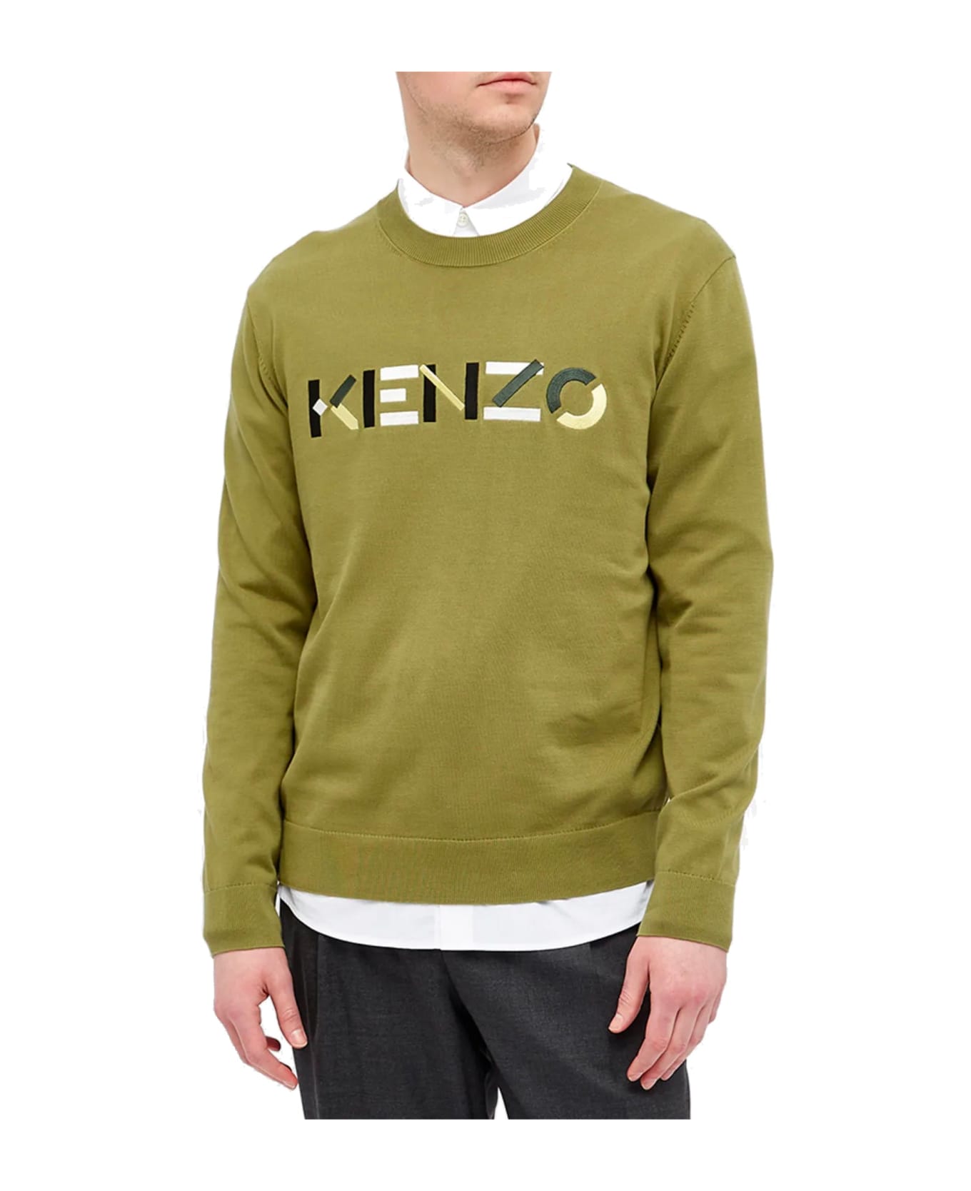 Kenzo Logo Sweater - Green フリース