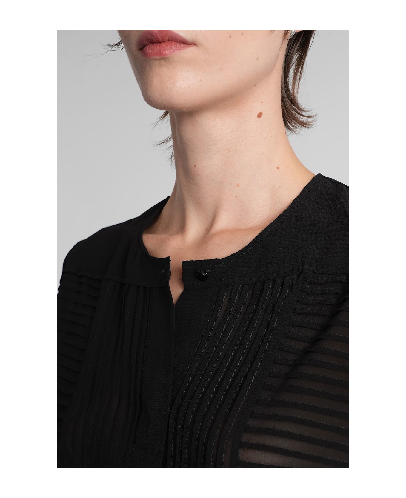 Isabel Marant Carolia Blouse In Black Silk - black