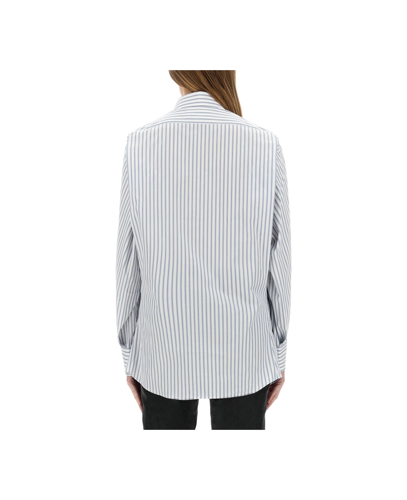 Maison Margiela Striped Cotton Shirt - BABY BLUE