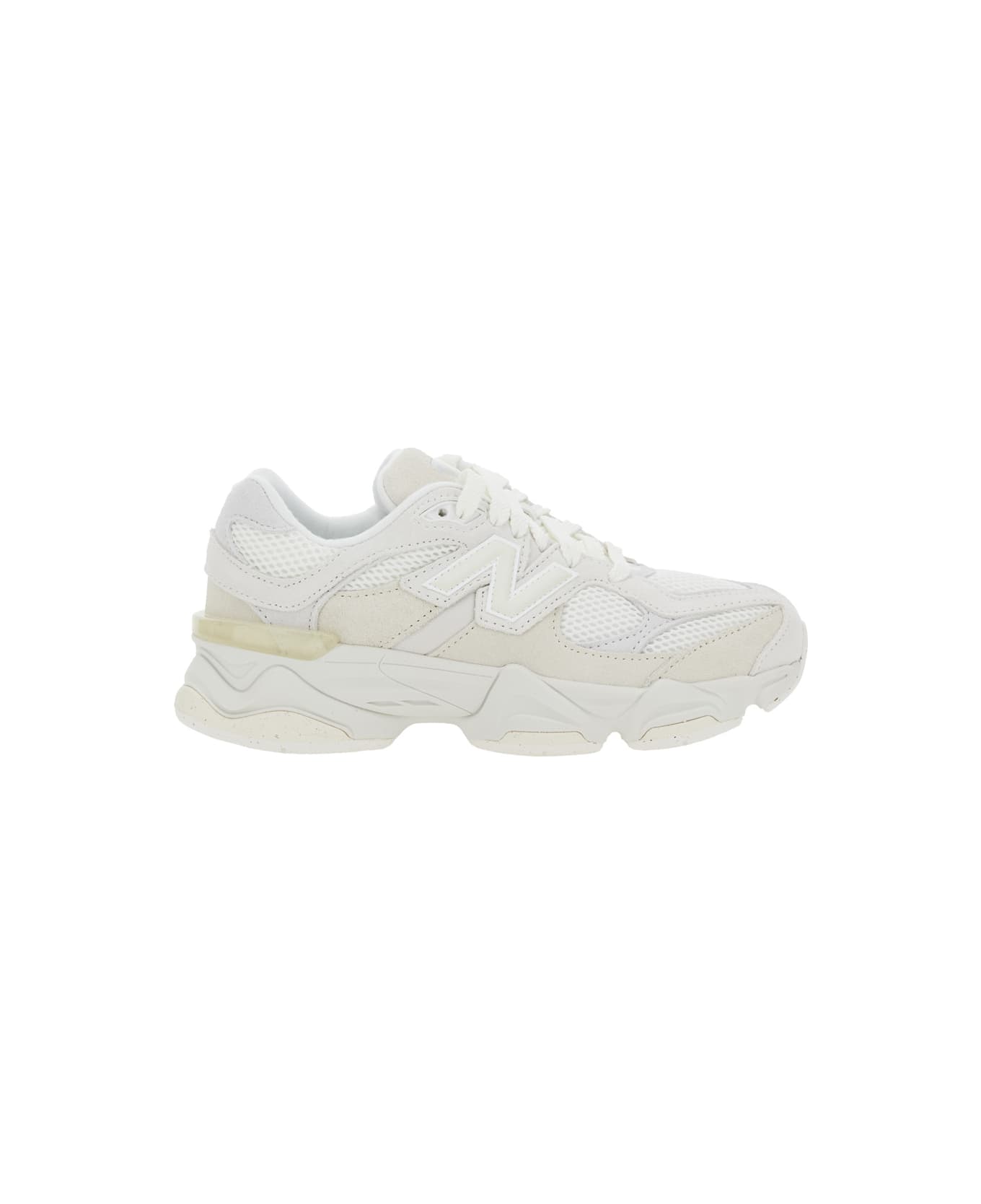 New Balance 
9060
 White Sneakers With Lateral Logo In Suede Unisex - White