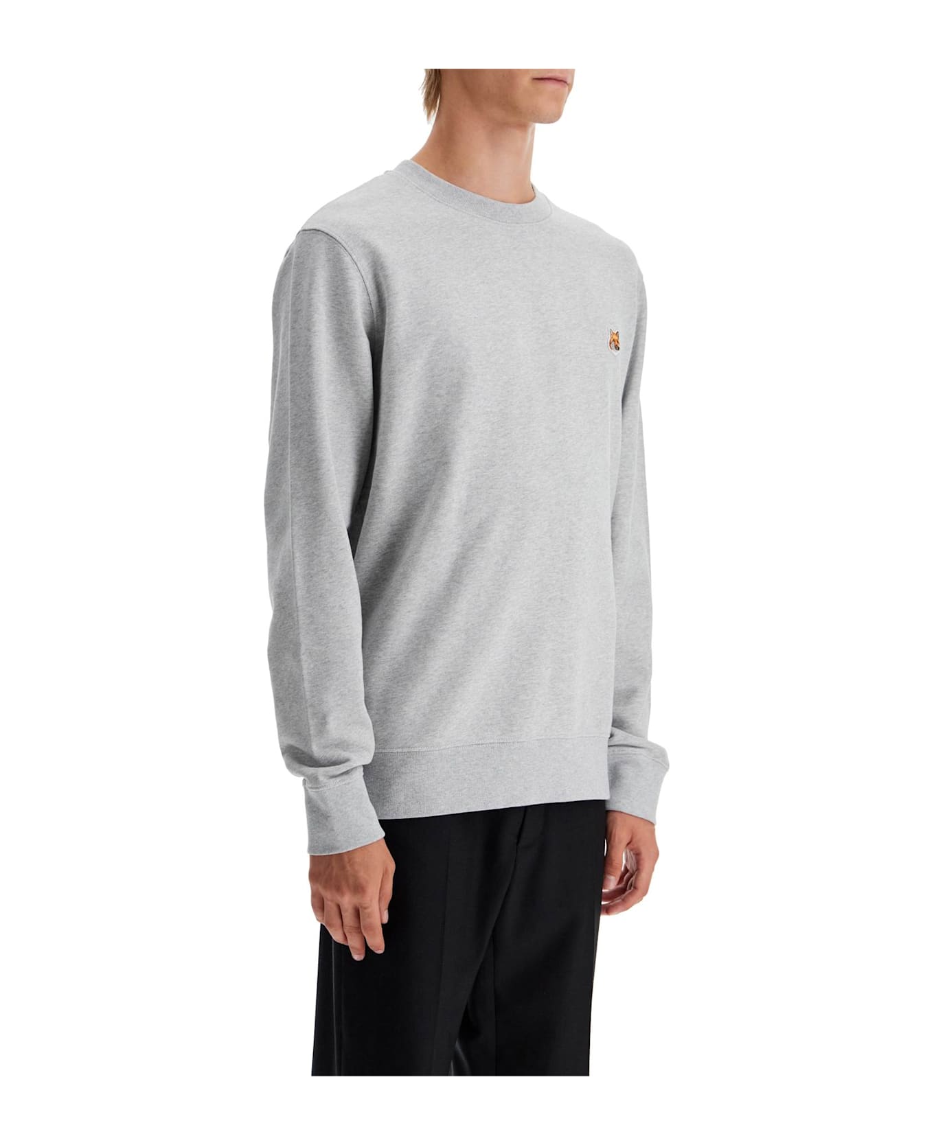 Maison Kitsuné 'fox Head Patch Sweatshirt With - LIGHT GREY MELANGE (Grey)