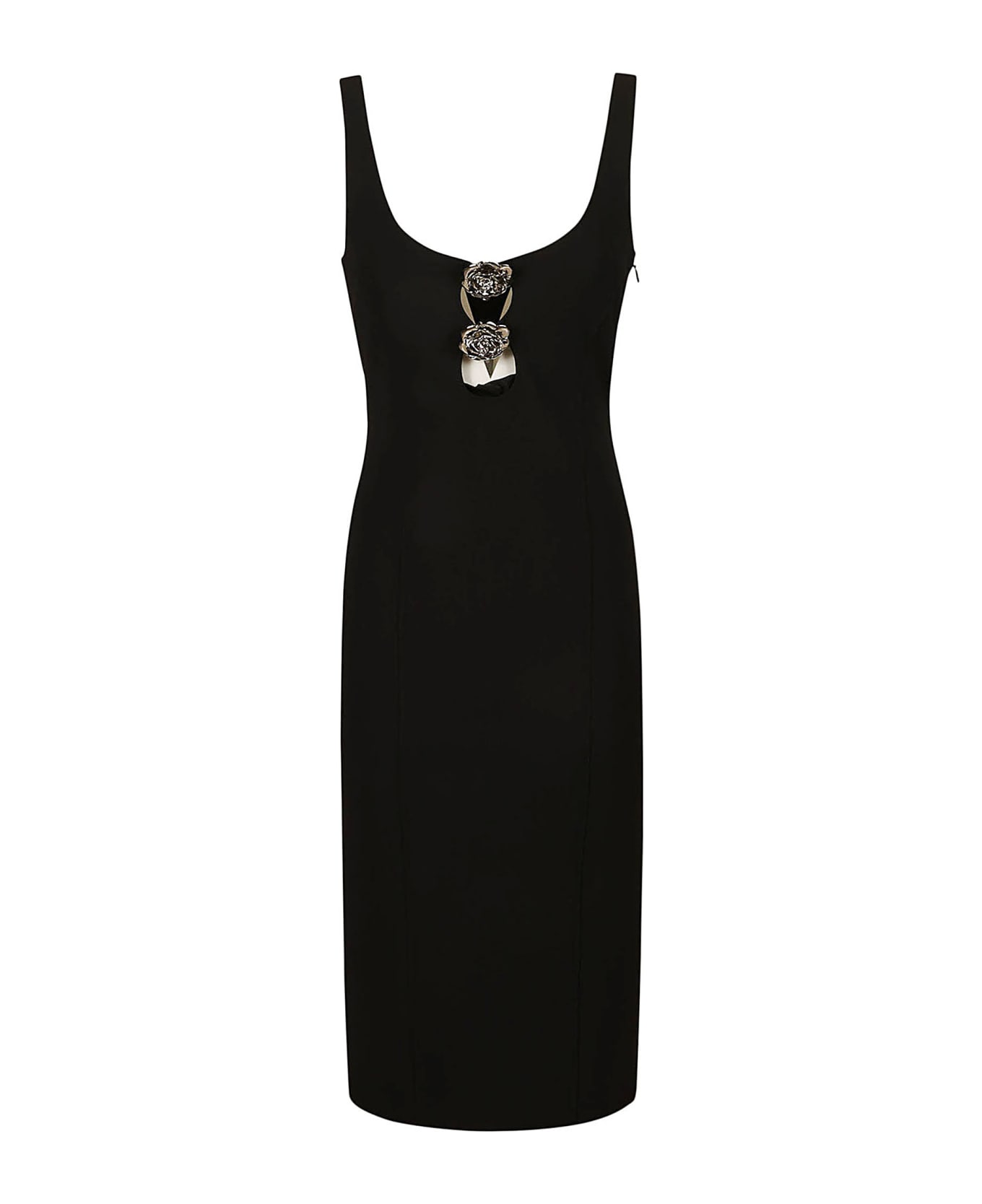 Blumarine Ruffed Embellishment Dress - Black