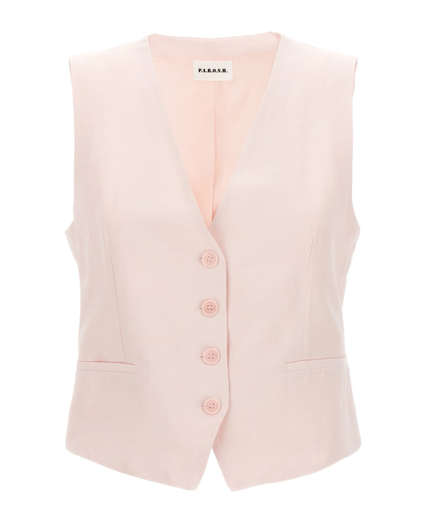 Parosh Single-breasted Vest - Pink