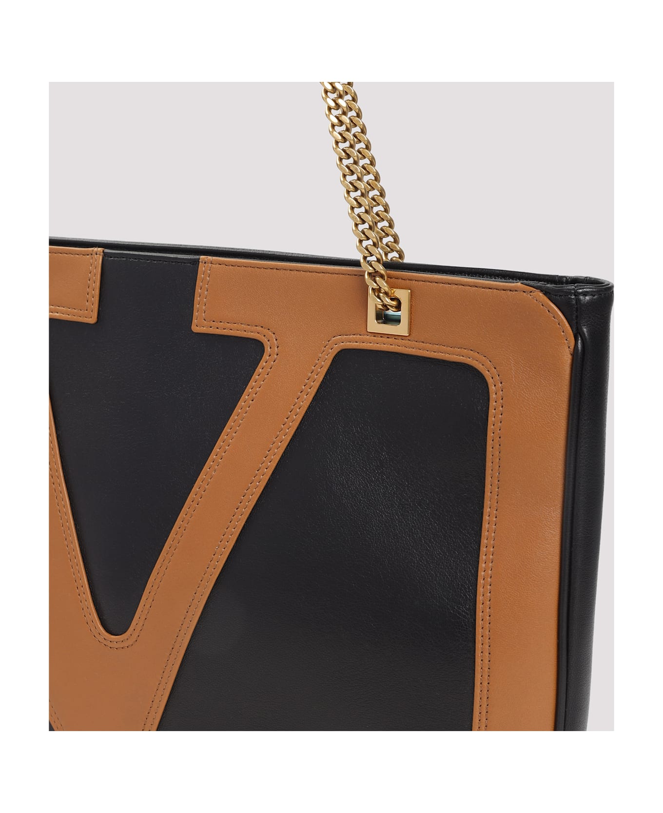 Valentino Garavani Viva Superstar Medium Tote Bag - BLACK/BROWN