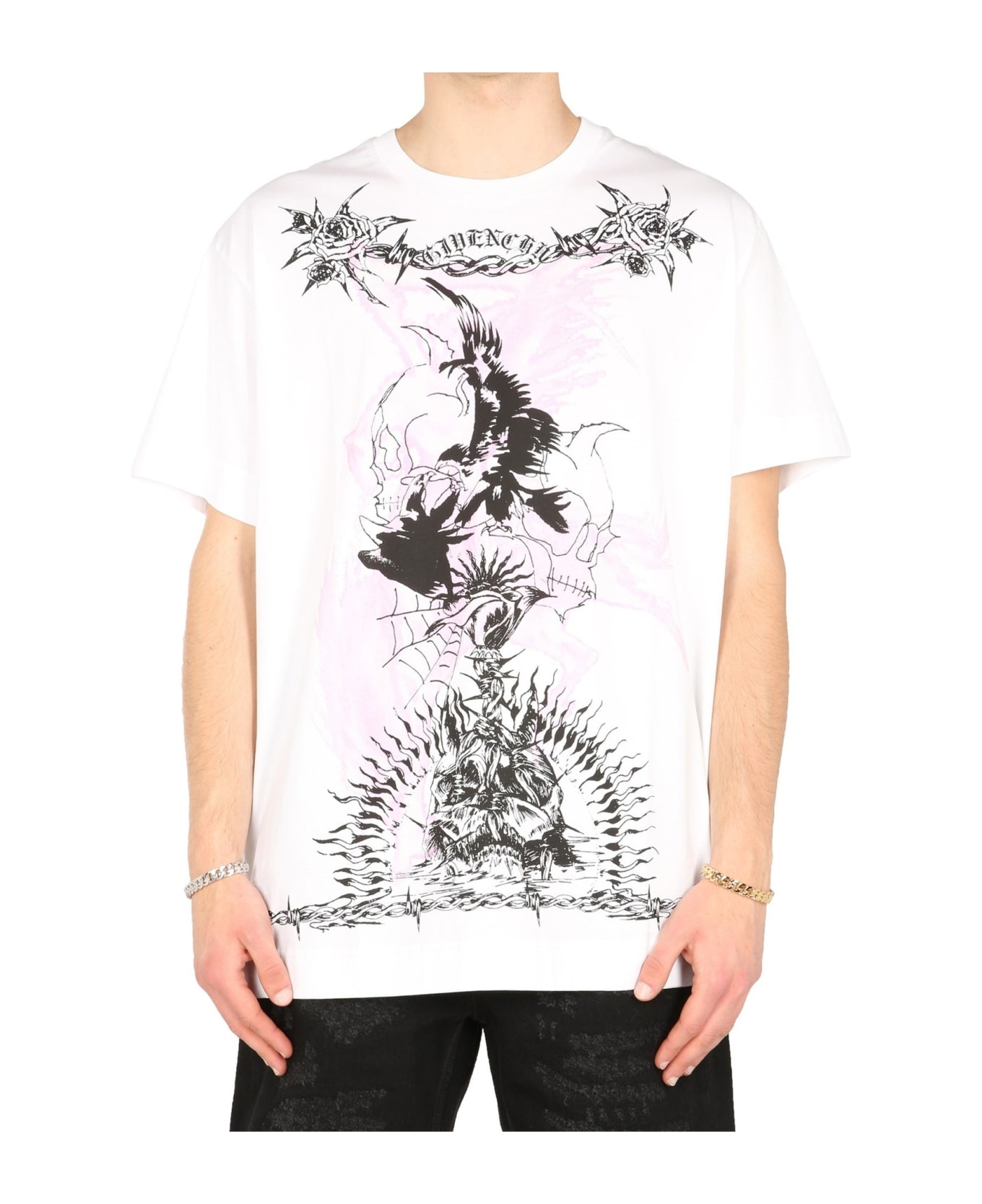 Givenchy Printed Cotton T-shirt - White シャツ