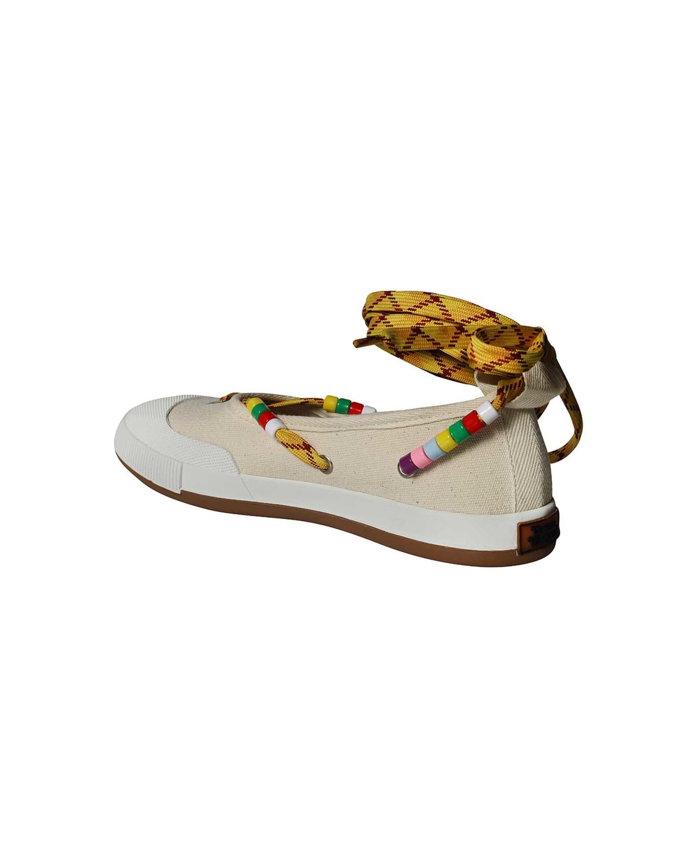 Vivienne Westwood Ballet Flats With Decorative Insert - Ivory