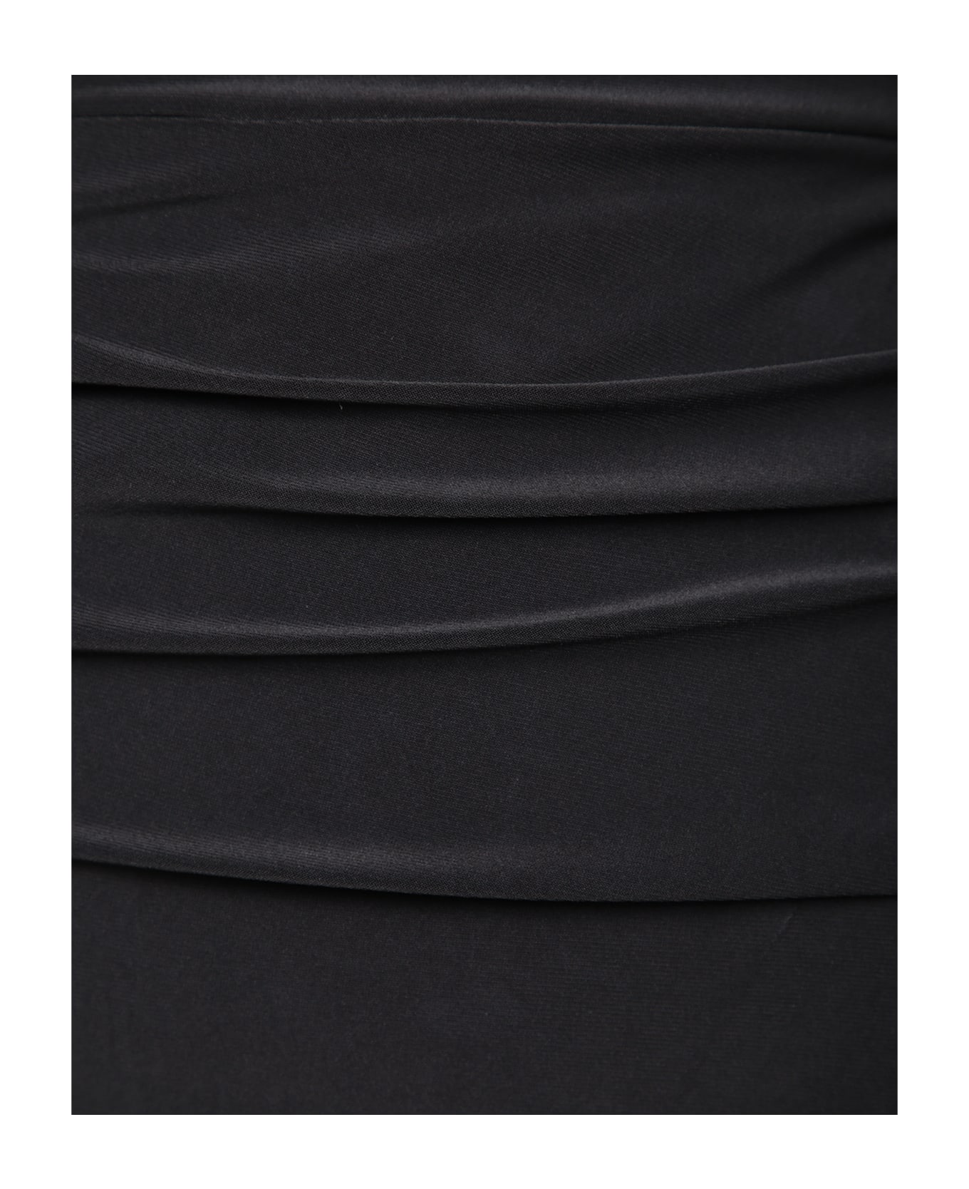 Norma Kamali Long Side Drape Black Dress - Black