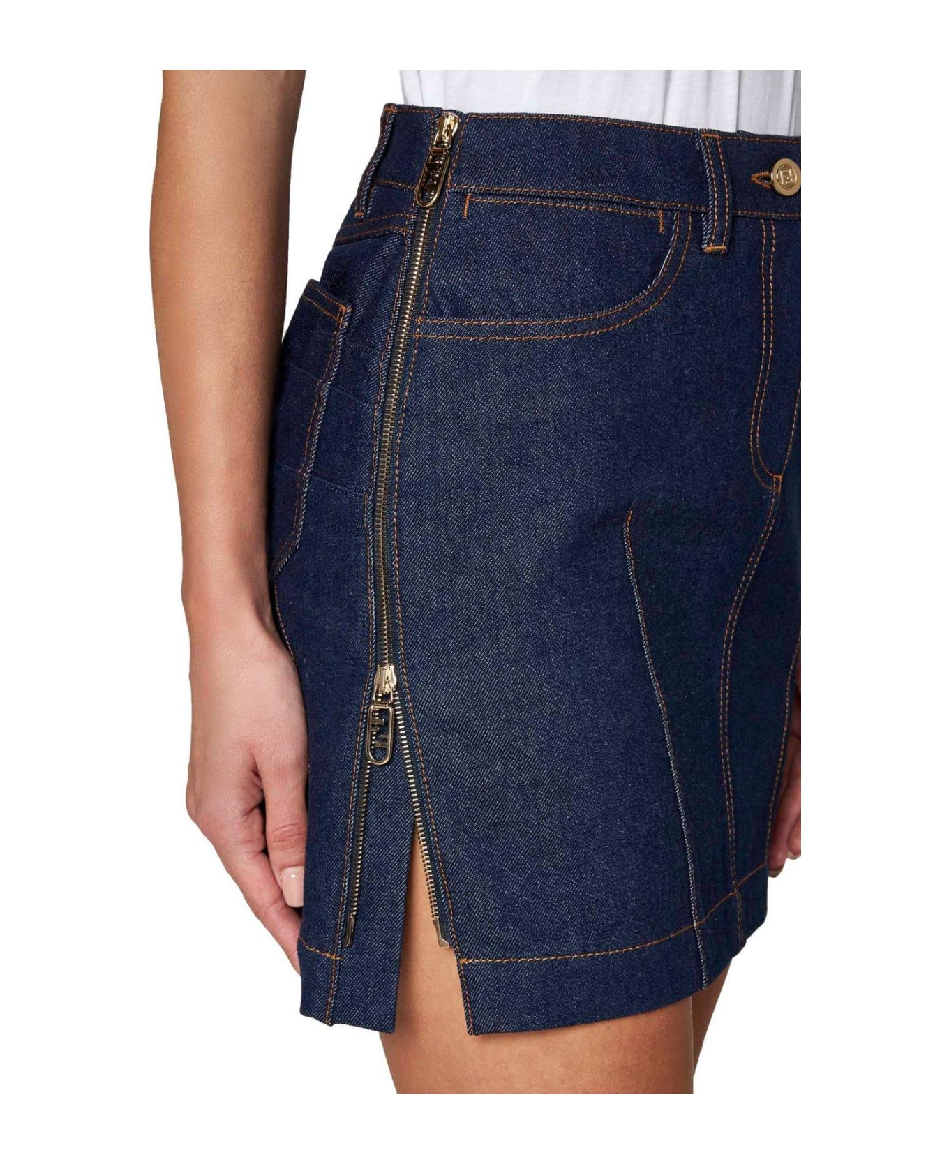 Fendi wrappy Mini Denim Skirt - Tribe