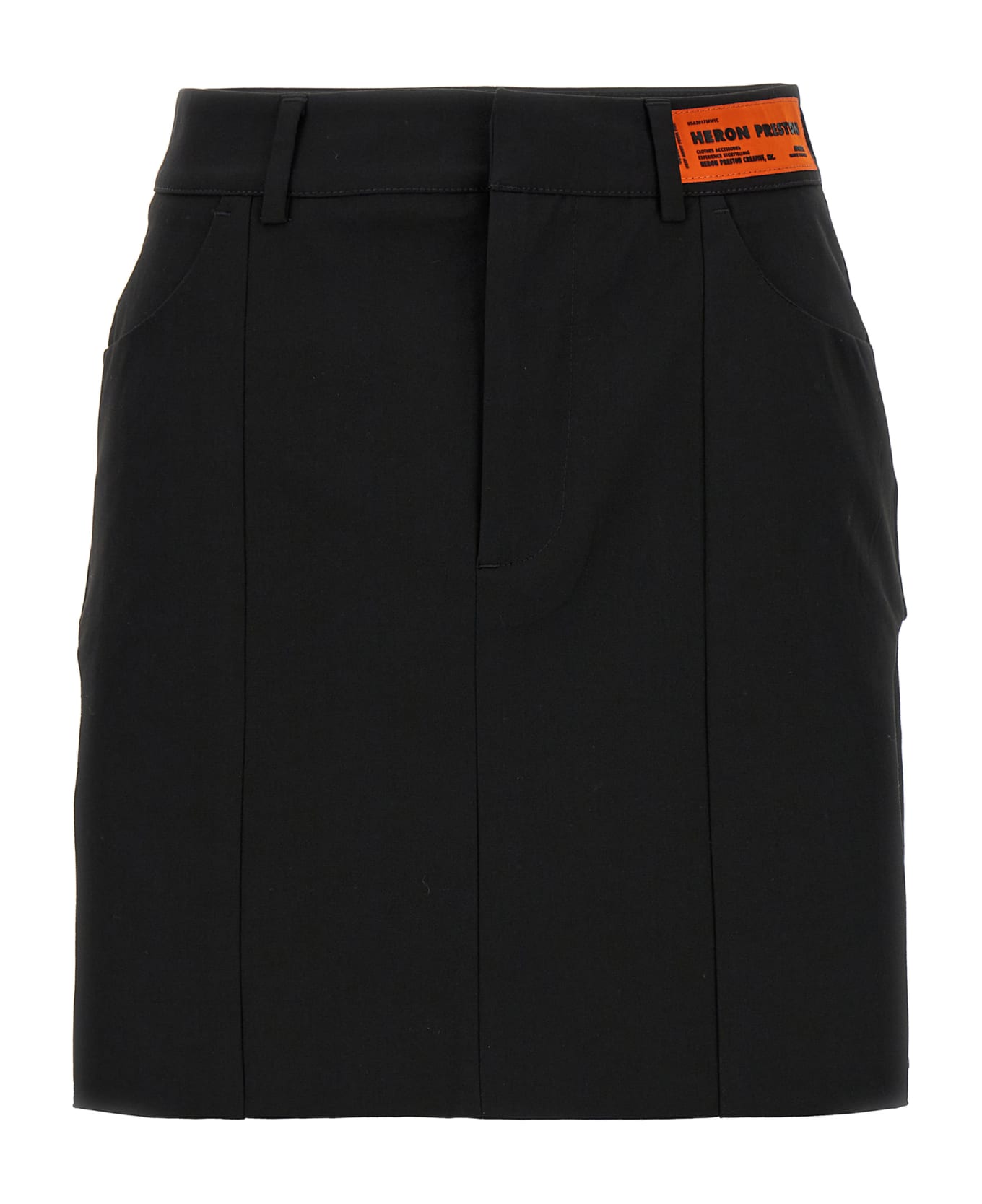 HERON PRESTON Gabardine Cut Out Skirt - BLACK