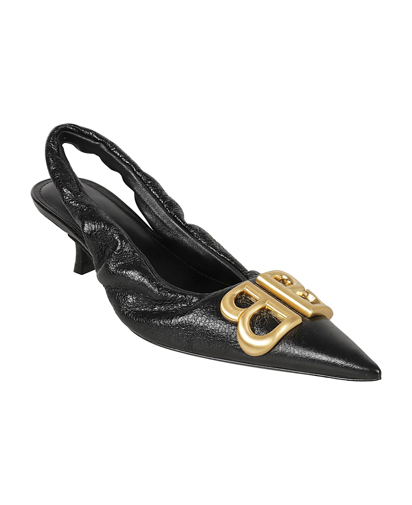 Balenciaga Monaco Slingback Pumps - Black/Gold
