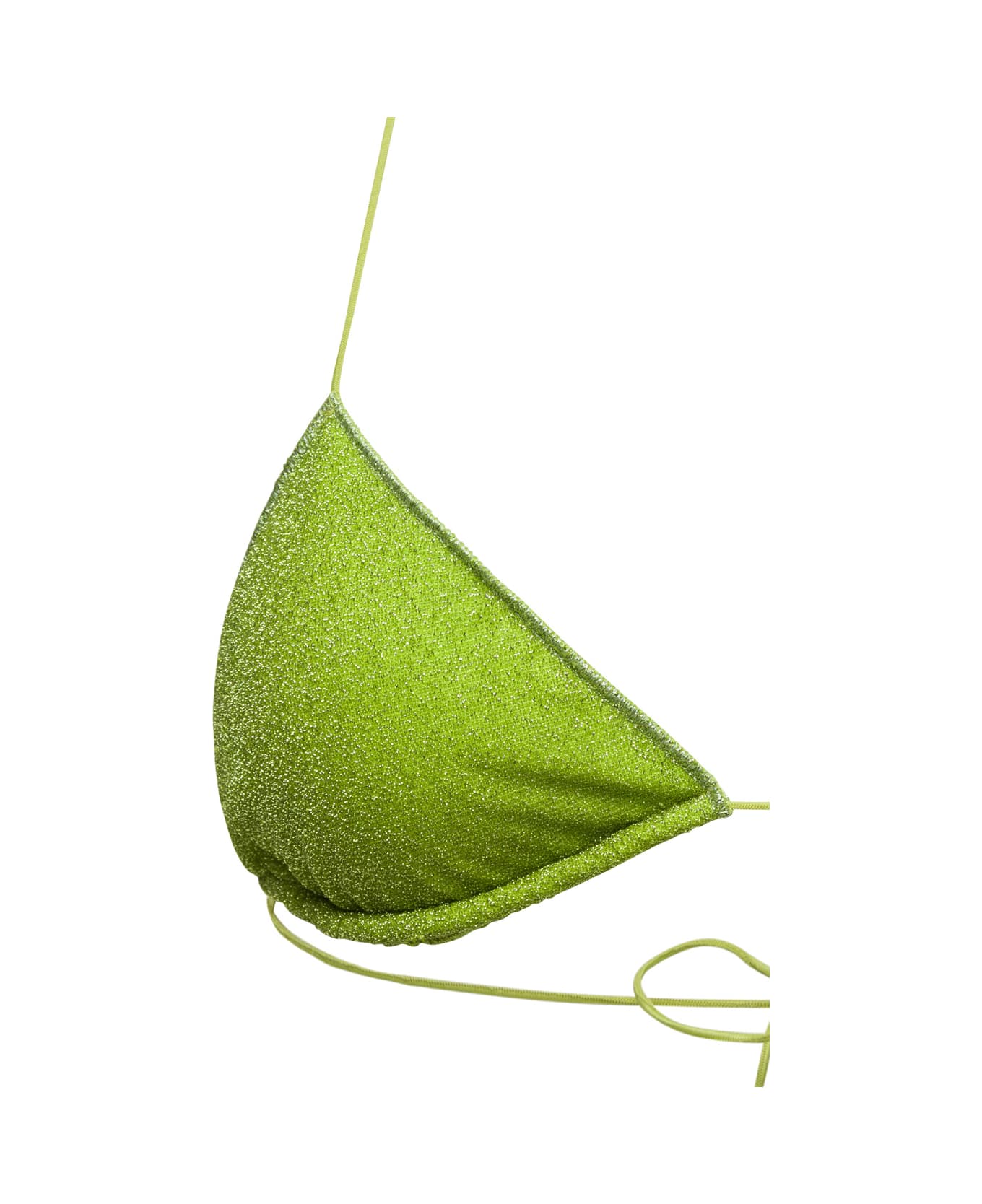 Oseree Green Triangle-shaped Bikini In Lurex Woman - Green