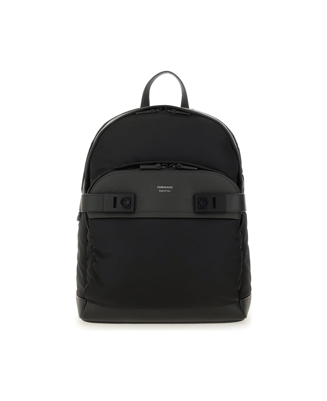 Ferragamo Backpack With Buckles "hooks" - BLACK