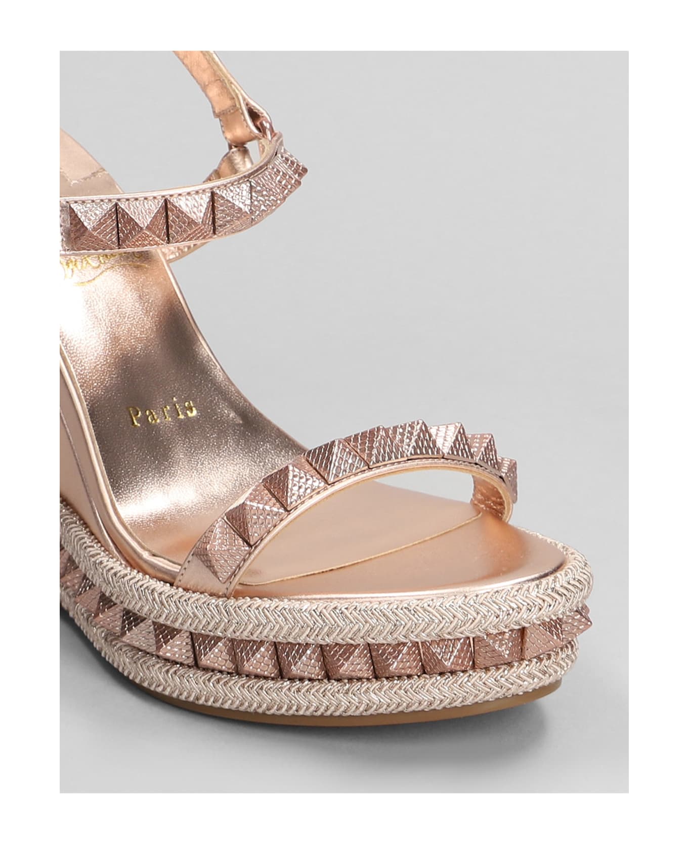 Christian Louboutin Pyraclou 110 Sandals In Rose-pink Leather - rose-pink サンダル