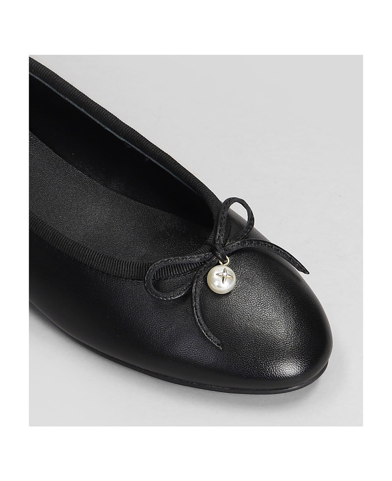 Lola Cruz Lima Ballerinas Ballet Flats In Black Leather - black